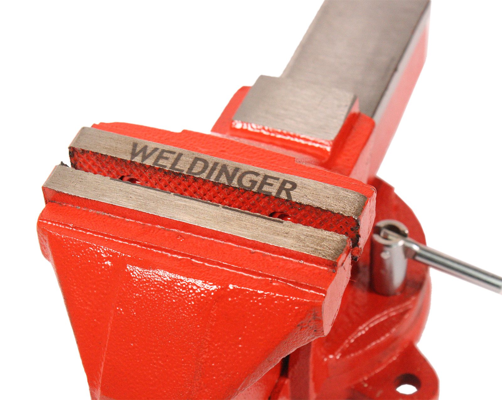 WELDINGER Schraubstock Schraubstock eco 100 mm Backenbreite 360° drehbar Stahl geschmiedet, 1-St., 100 mm, 360° drehbar, integrierte Ambossfläche
