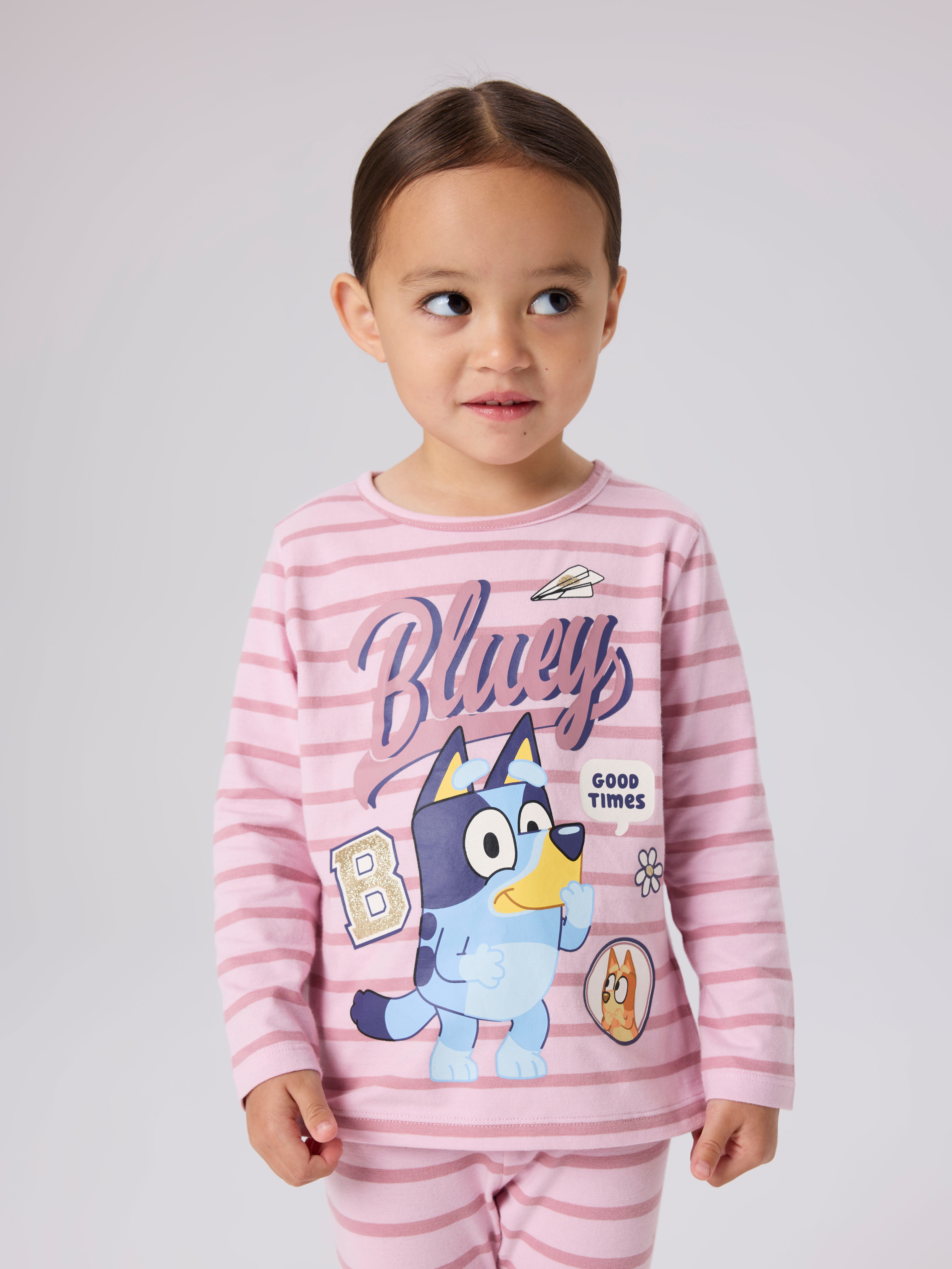 Name It T-Shirt NMFJONA BLUEY LS NREG TOP BOX NOOS SKY Baumwollmischung, regular fit