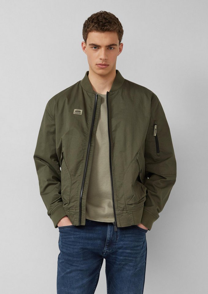 s.Oliver Funktionsjacke Outdoor-Jacke Sportive Blouson-Jacke aus Twill mit Rippbündchen