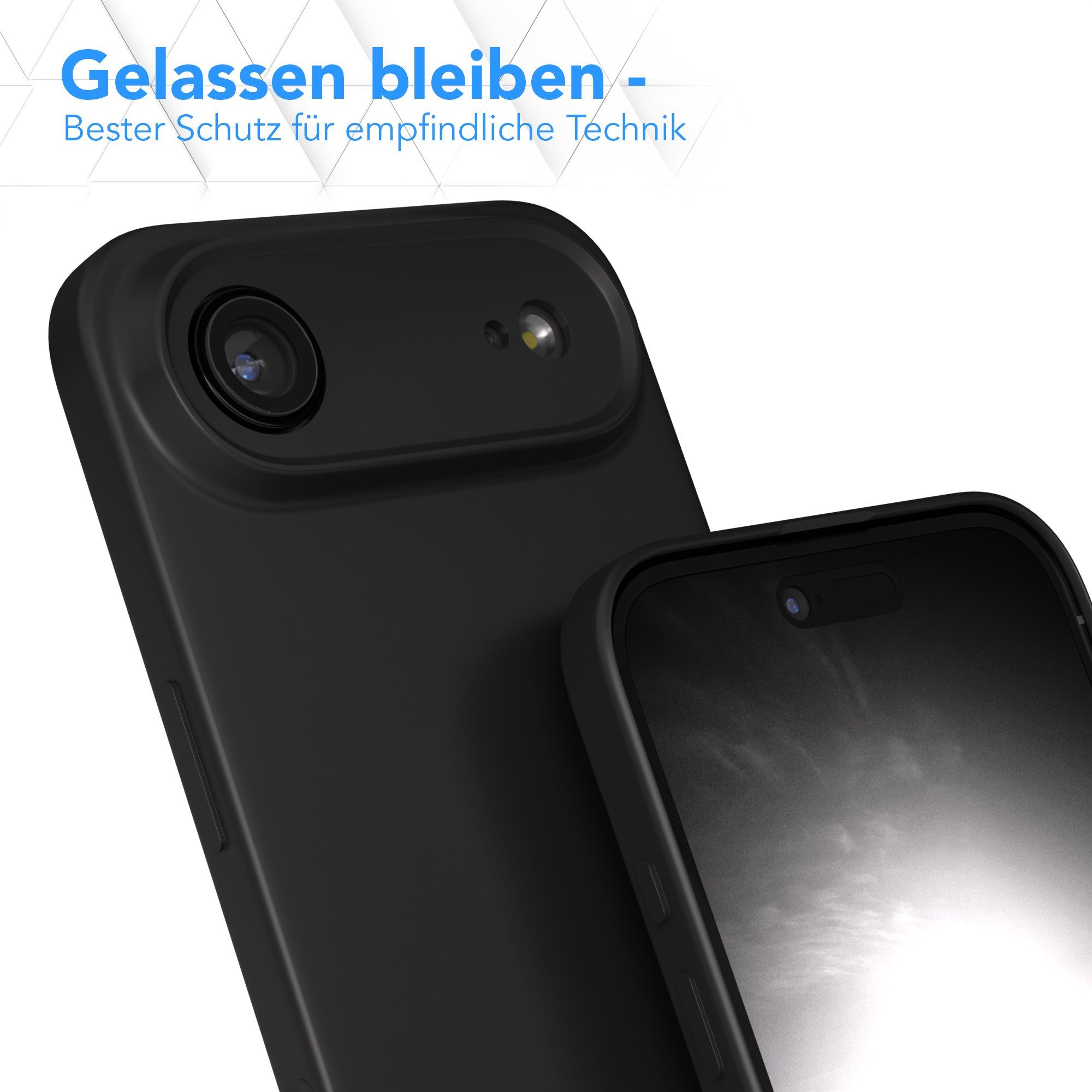 EAZY CASE Handyhülle für Apple iPhone Air Hülle Silikon 6,5 Zoll, Silikon Schutzhülle mit Kameraschutz kratzfest Back Cover Etui Schwarz – Bild 4 von 5