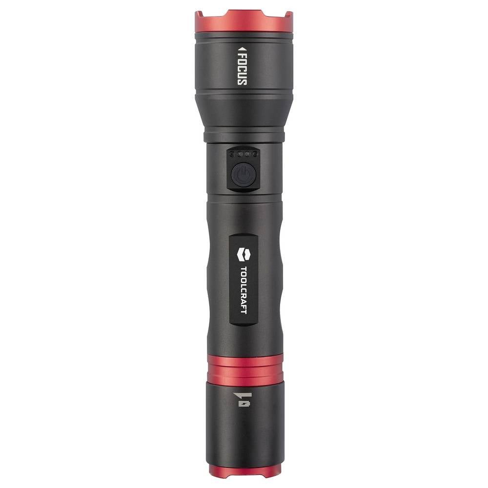 TOOLCRAFT Taschenlampe LED-Taschenlampe, zwei Energiequellen mit Akku, 1200 lm TO-9927678, verstellbar, Einstellbare Punktgröße, mit Stroboskopmodus, mit USB-Sch