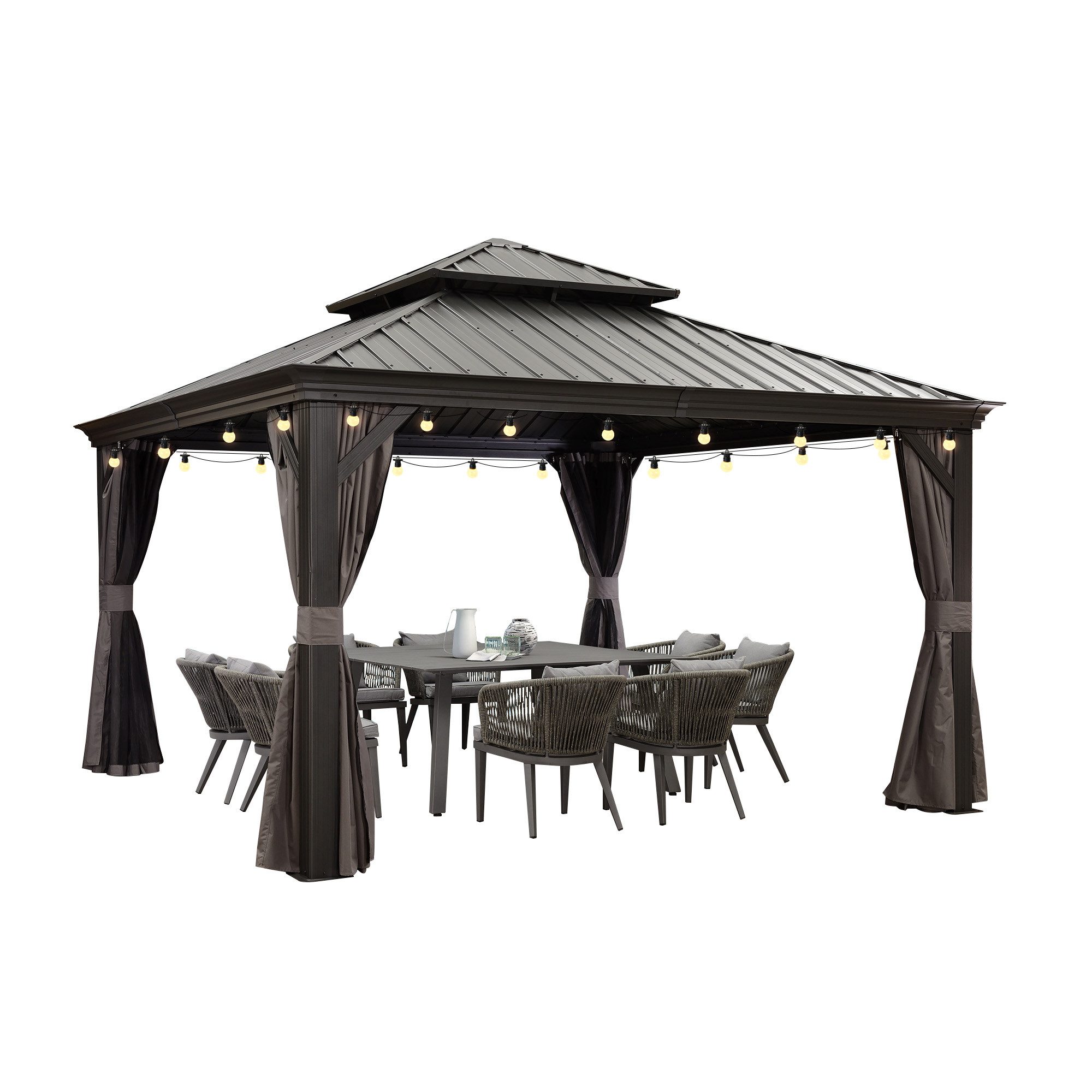 PURPLE LEAF Pavillon Hardtop Aluminium Pergola günstig online kaufen