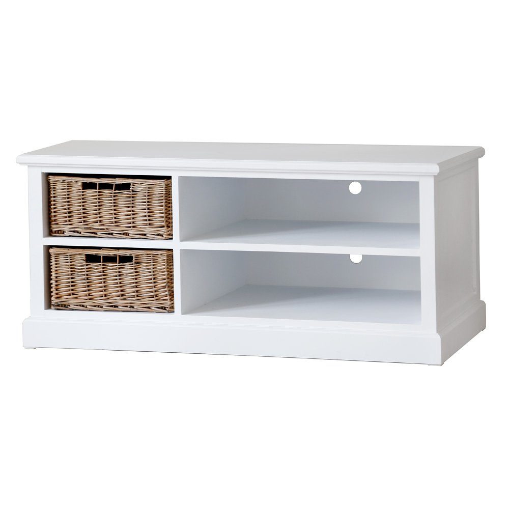 Grafelstein TV-Board BAYSIDE weiß mit Rattankörben Fernsehtisch. € 199,00