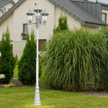 etc-shop Außen-Stehlampe, Leuchtmittel nicht inklusive, Stehlampe Alu Standleuchte Kandelaber Gartenleuchte