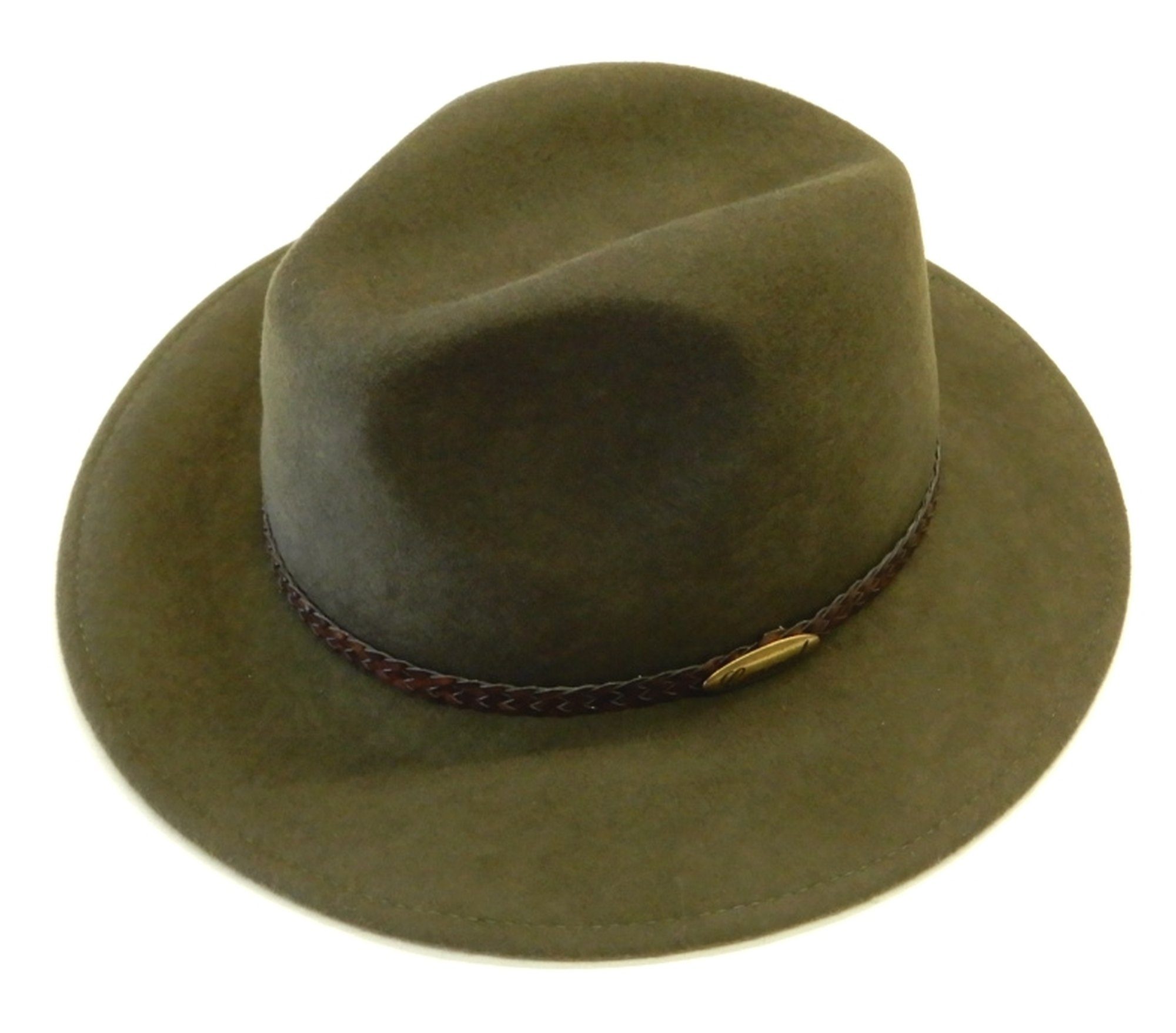 Chaplino Outdoorhut mit geflochtenem olivgrün Hutband