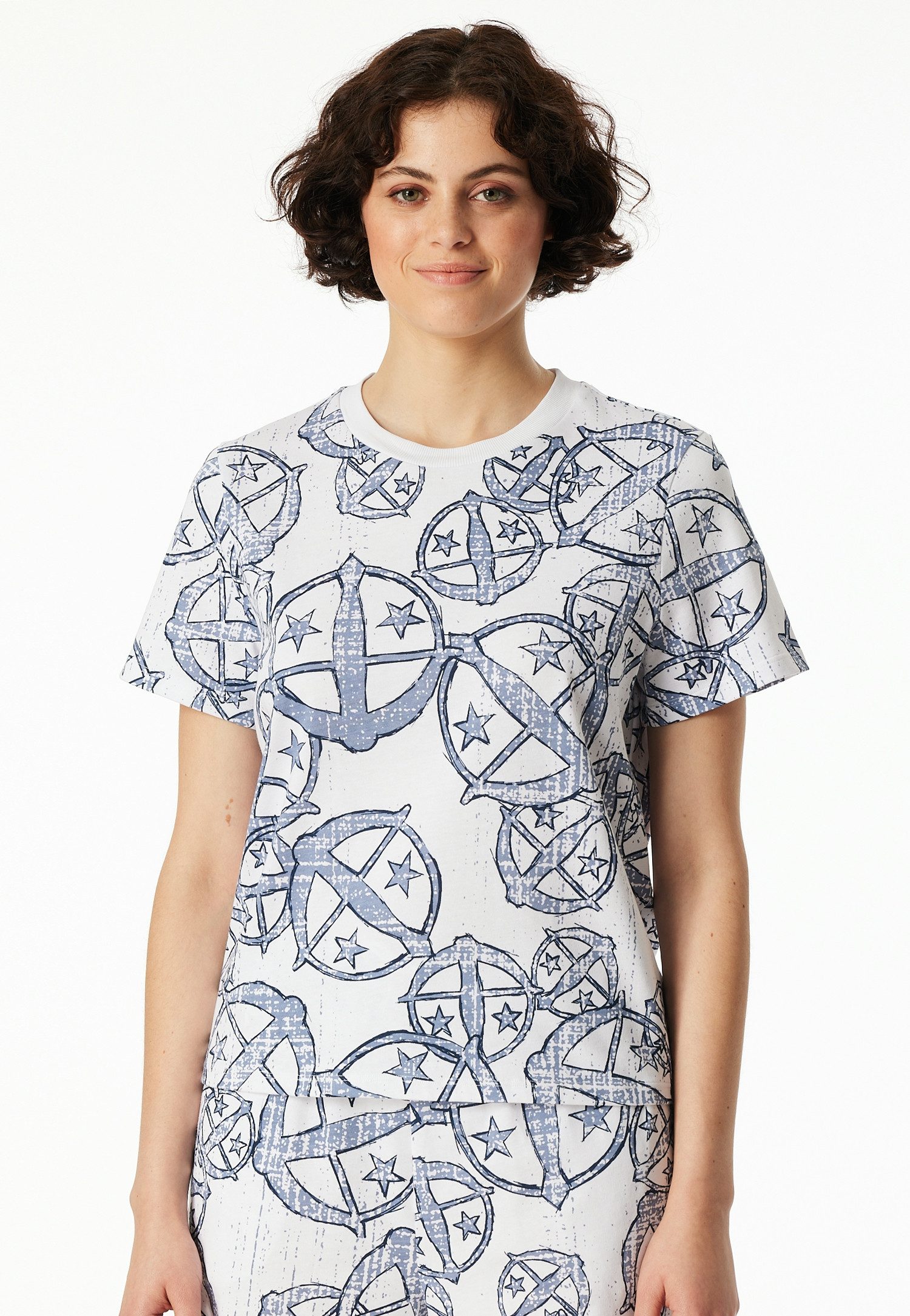 Schiesser T-Shirt Schiesser 150 Years Allover-Druck, Baumwolle, Loose Fit günstig online kaufen