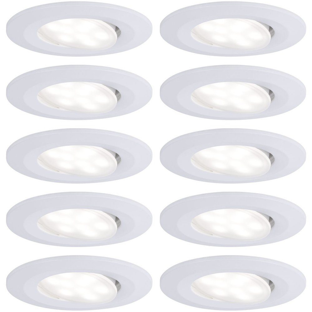 Paulmann Einbauleuchte Paulmann LED-Bad-Einbauleuchte 10er Set 60 W Weiß (matt)