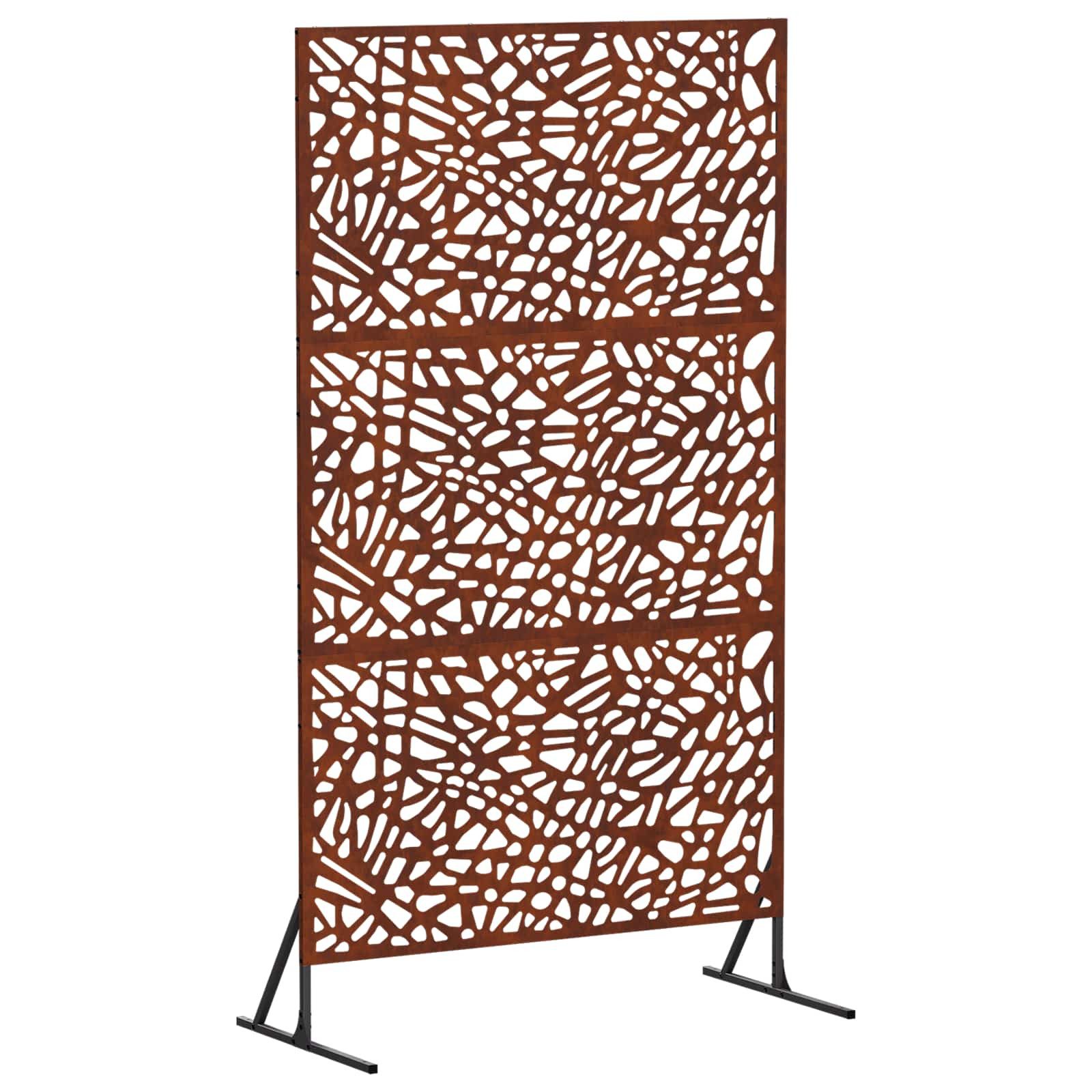 vidaXL Gartenzaun Sichtschutz 100 x 50 x 180 cm Wetterfeststahl Rostoptik, (1-St)