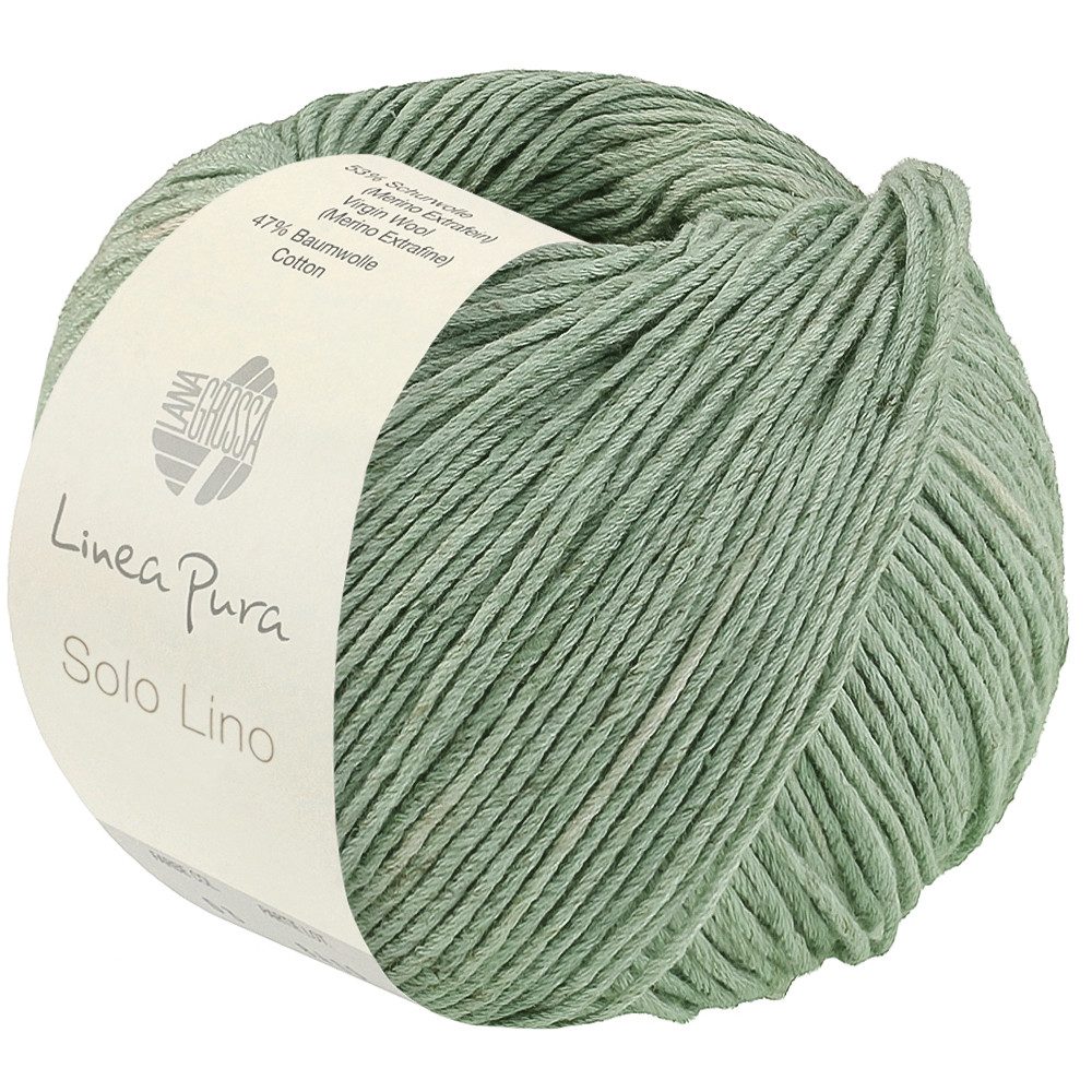 LANA GROSSA SOLO LINO Linea Pura Häkelwolle, 120 m (Leinengarn aus 80 Prozent recycelten Fasern), 50 g