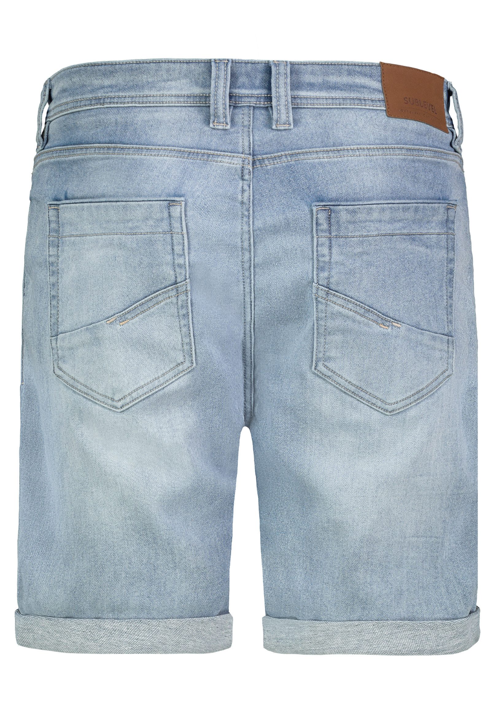 SUBLEVEL Jeansshorts im Used-Look mit umgeschlagenem günstig online kaufen