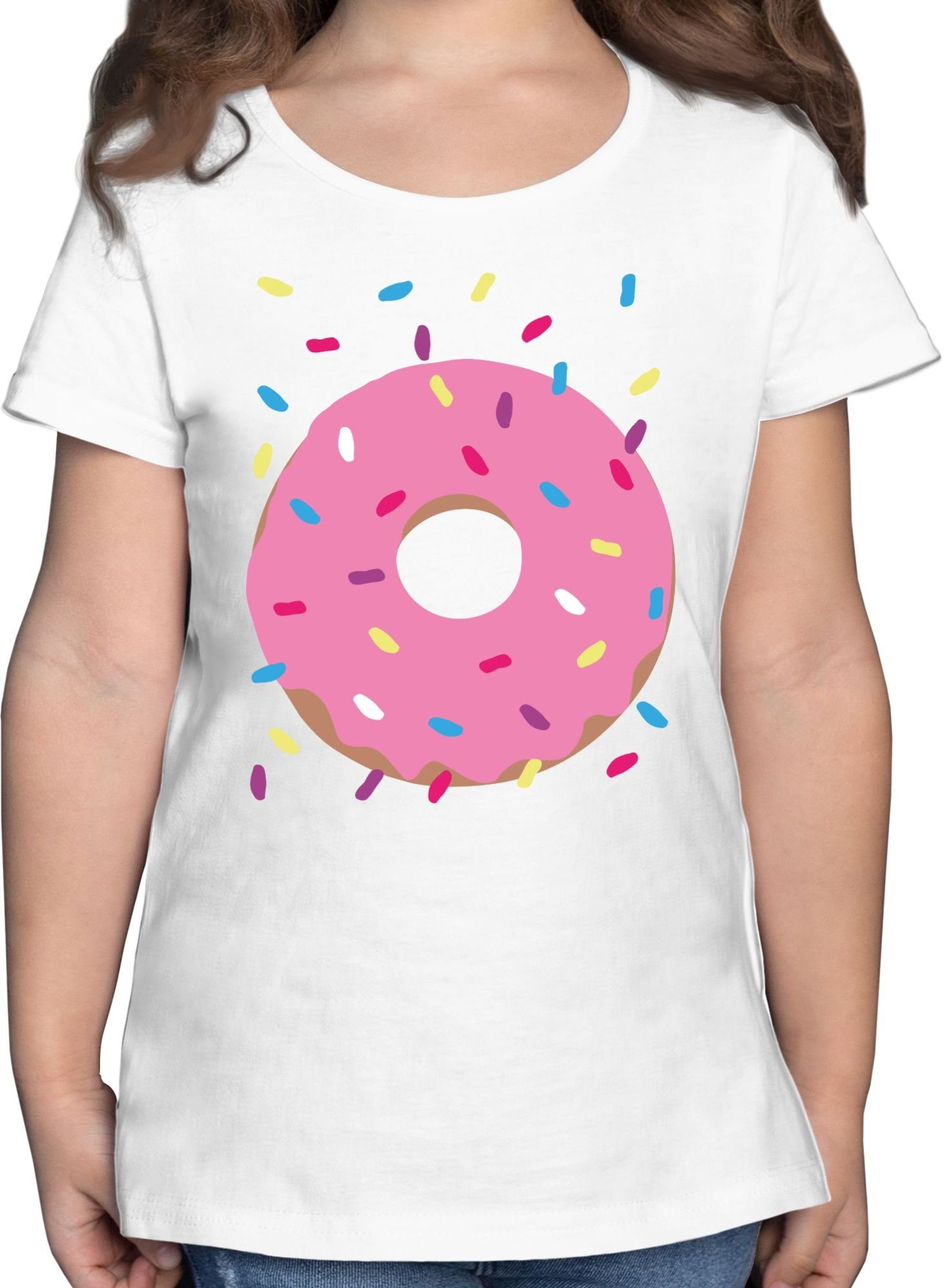T-Shirt Weiß Shirtracer Fasching Donut & Karneval 1 Kostüm
