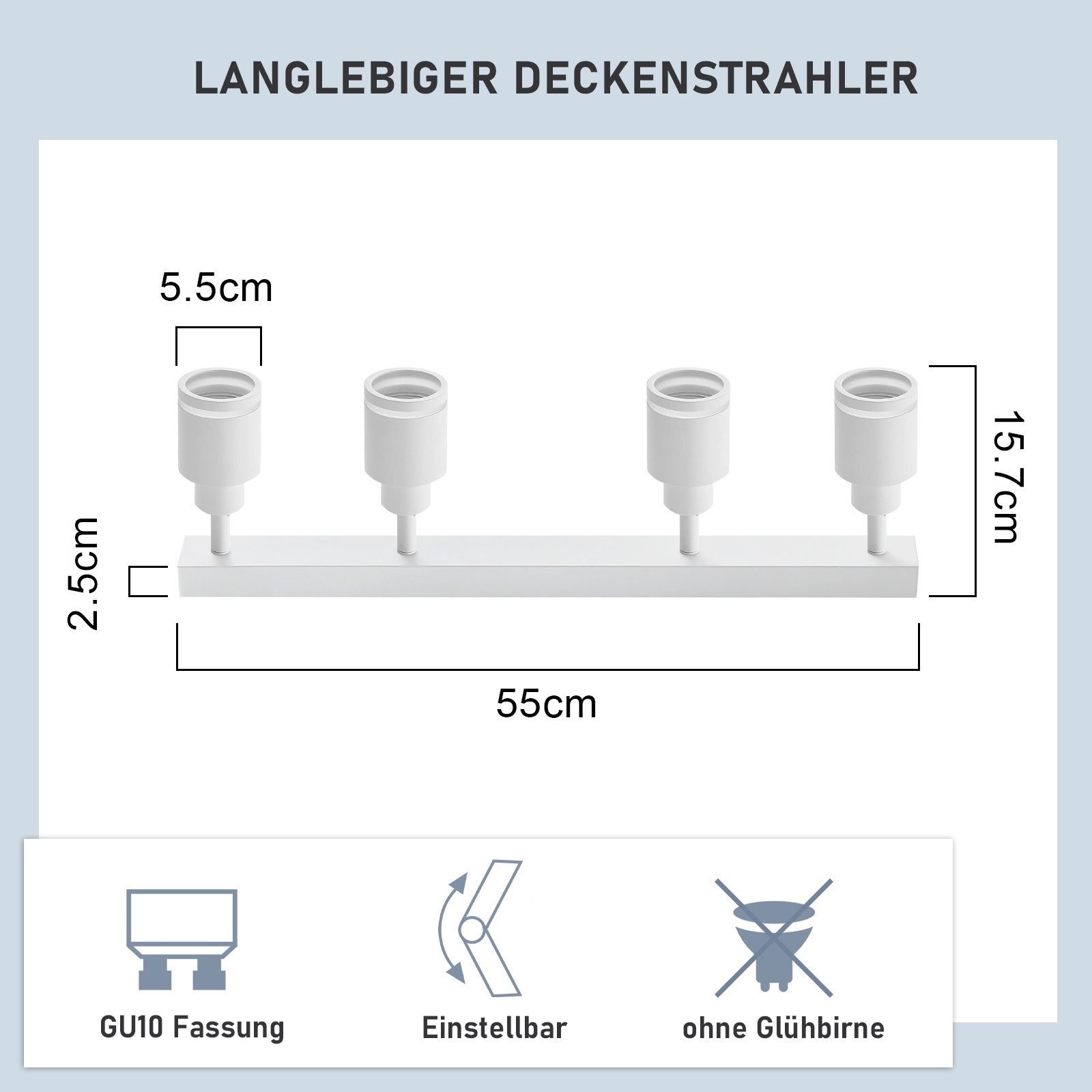 ZMH Deckenstrahler 4 Flammig Schwenkbar Deckenleuchte Küchenlampe für Büro günstig online kaufen