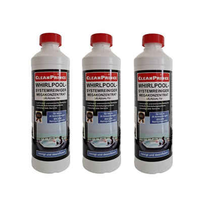 CleanPrince Whirlpoolreiniger 3 x 500 ml Systemreiniger Hygienemittel (Reinigungsmittel & Desinfektionsmittel)