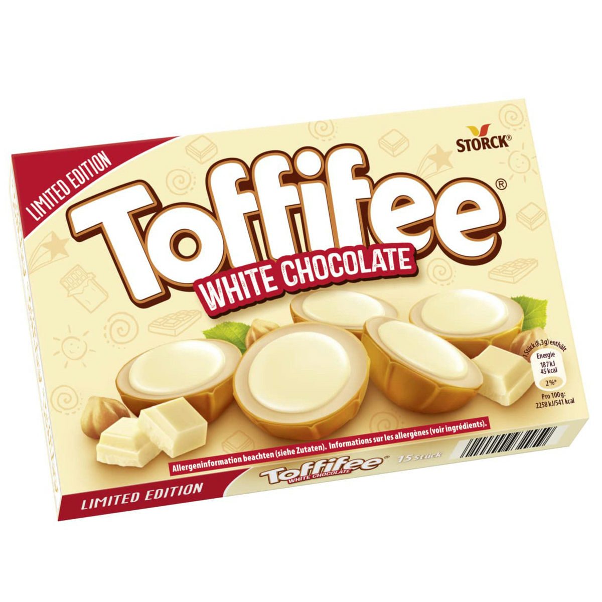 Toffifee Schokolade, Toffifee White Chocolate Haselnuss mit Milchcreme und Karamell 125g