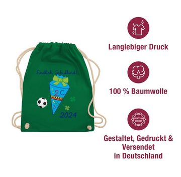 Shirtracer Turnbeutel Endlich Schulkind 2024 Fußball, Schulanfang & Einschulung Geschenk Turnbeutel