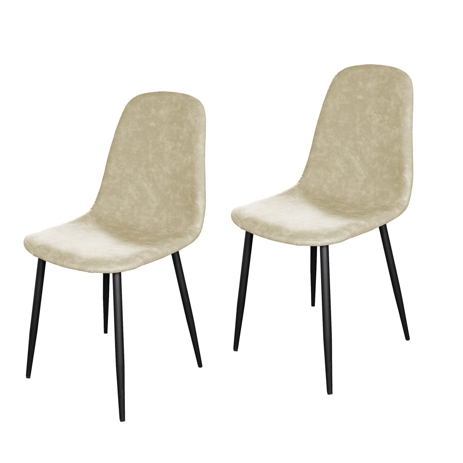 HTI-Living Esszimmerstuhl Esszimmerstuhl Kunstleder 2er Set Savannah Creme (Set, 2 St), Küchenstuhl