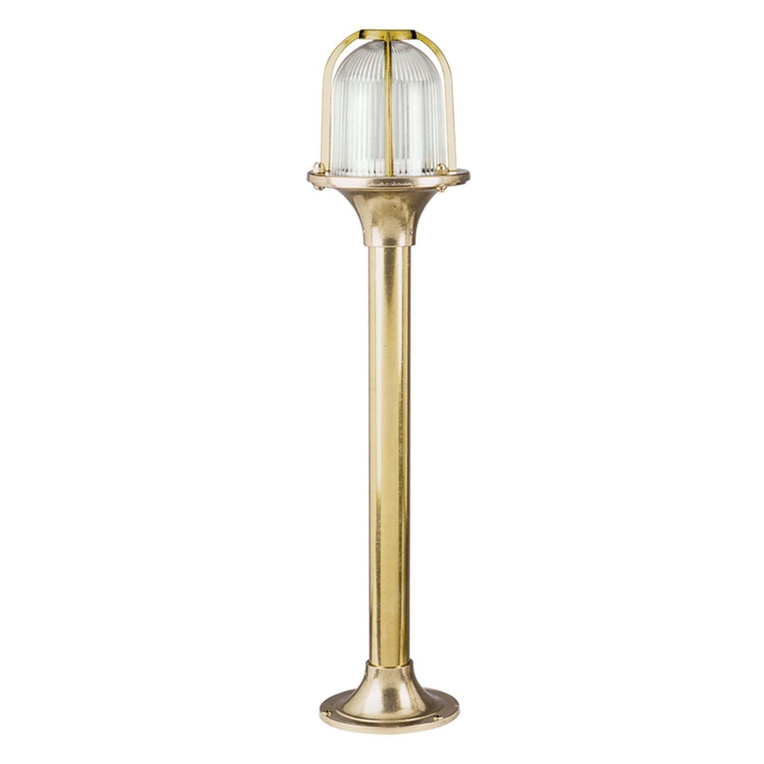Licht-Erlebnisse Außen-Stehlampe THISSEAS, ohne Leuchtmittel, Standleuchte Messing H:63cm maritimes Design IP54 E27 Weg Garten