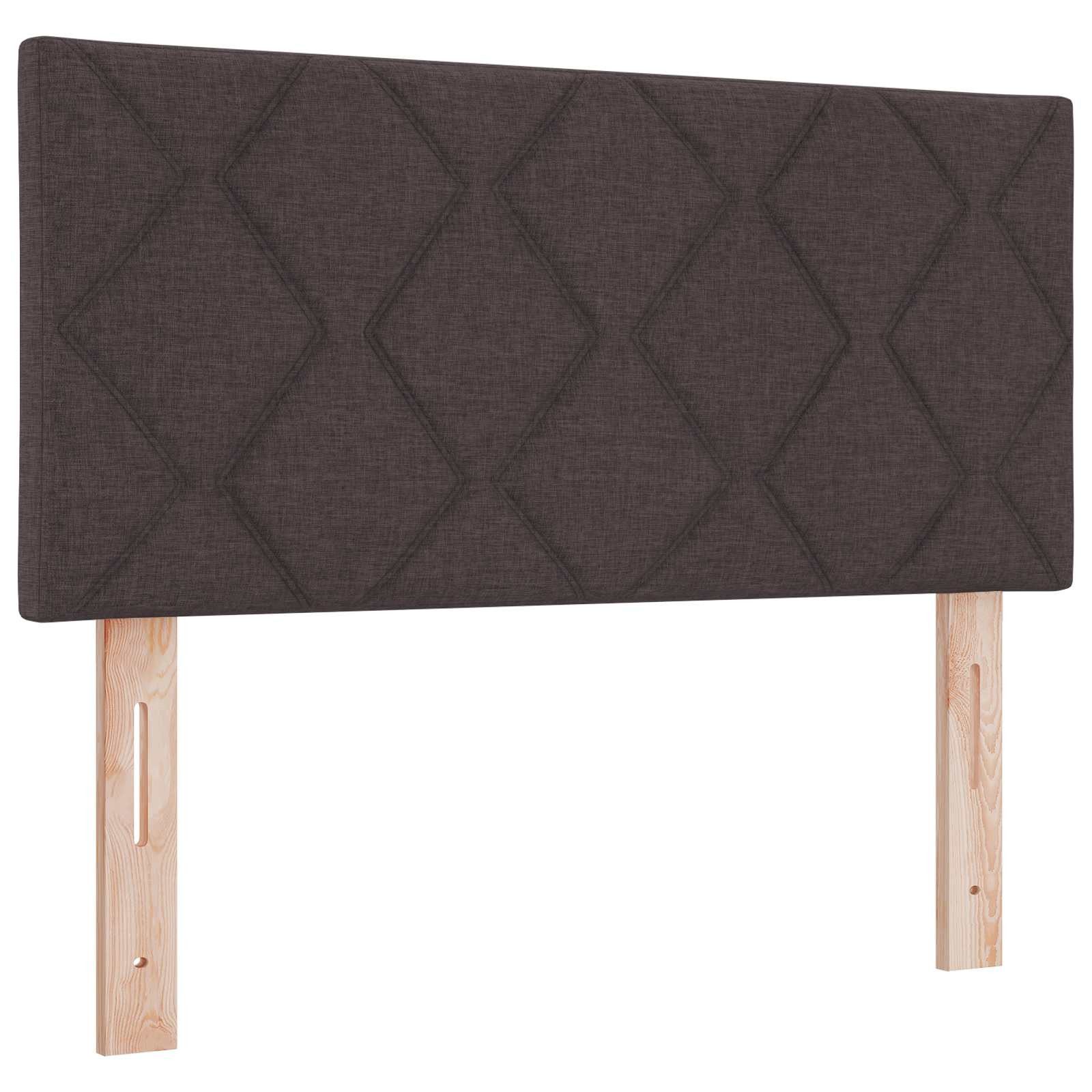 vidaXL Bett Boxspringbett mit Matratze Dunkelbraun 120 x 190 cm Stoff (1-tlg)