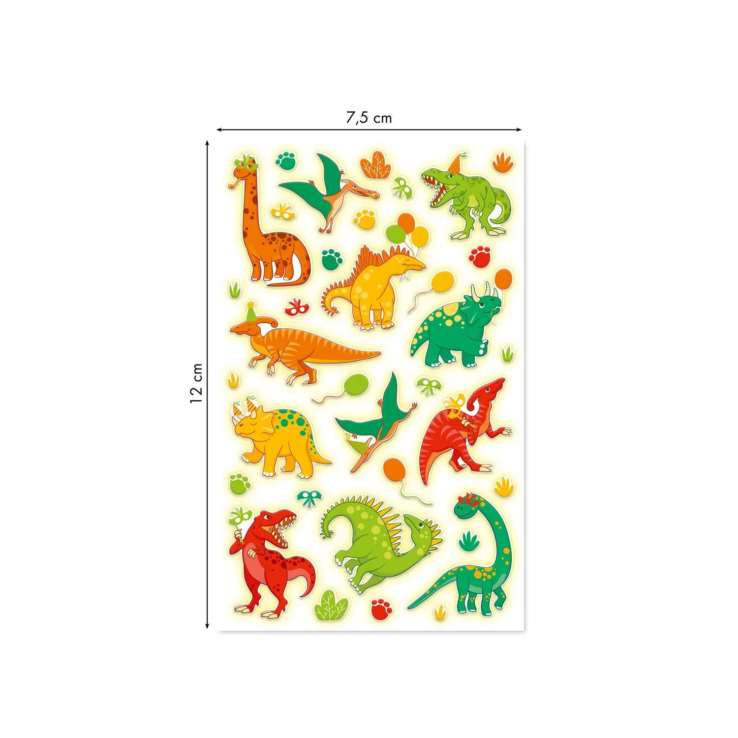 maildor Sticker 10x Cooky Phospho, 1 Stickerbogen 7,5x12cm, Dino - Mehrfarbig CY165C, My Mandarine