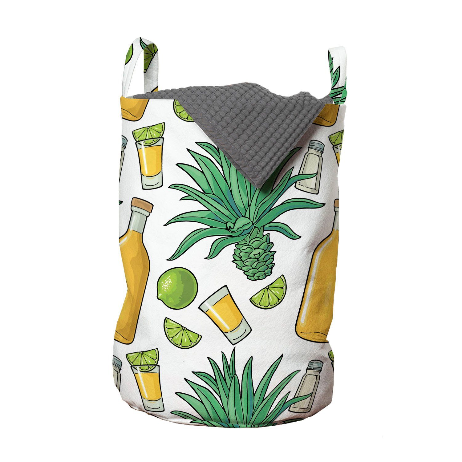 Abakuhaus Wäschesäckchen Wäschekorb mit Cactus Kordelzugverschluss für Tequila Griffen Kalk-Scheibe Agave Waschsalons