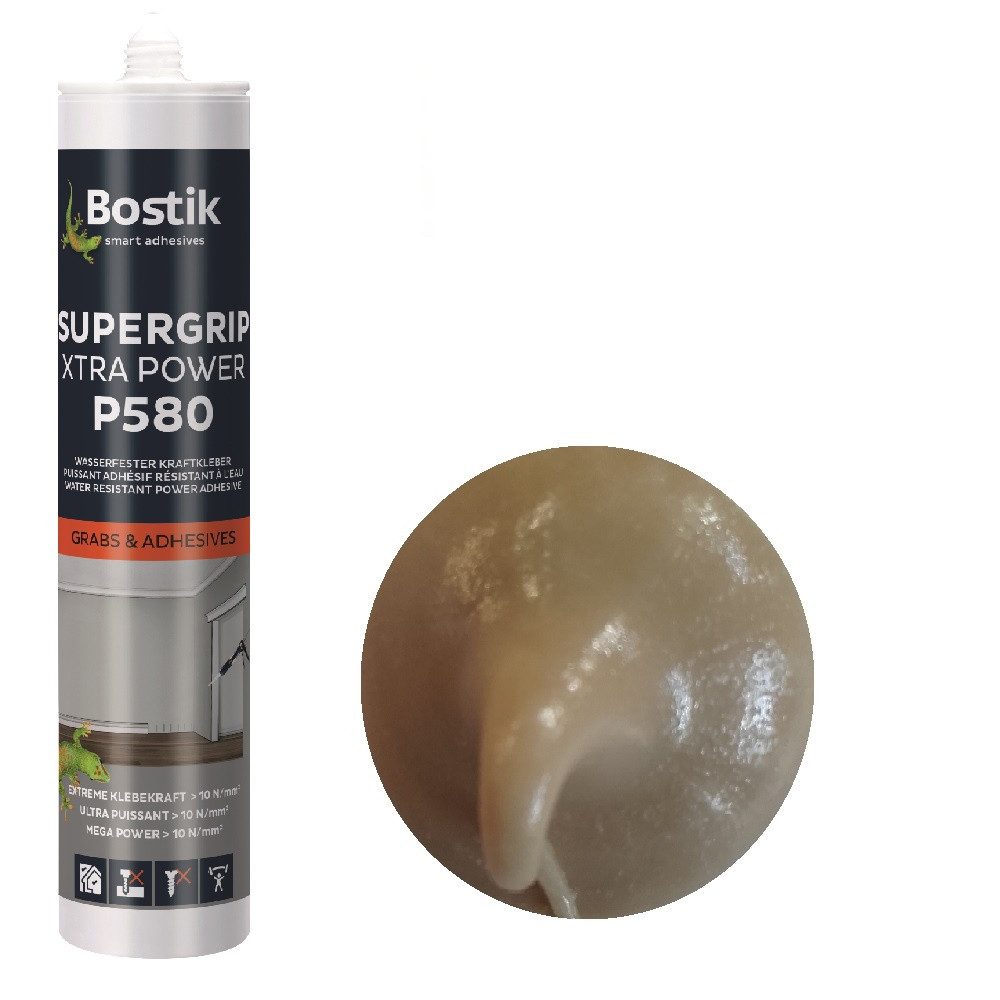 BOSTIK Klebstoff Bostik P580 Supergrip Xtra Power beige PU Klebstoff 435g Kartusche, gebrauchsfertig