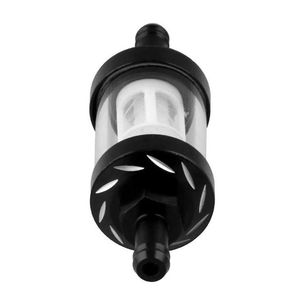 8mm Ölbecher, schwarz Glas transparenter Kraftstoff-Filterkopf transparenter abnehmbar Benzinfilter, TUABUR
