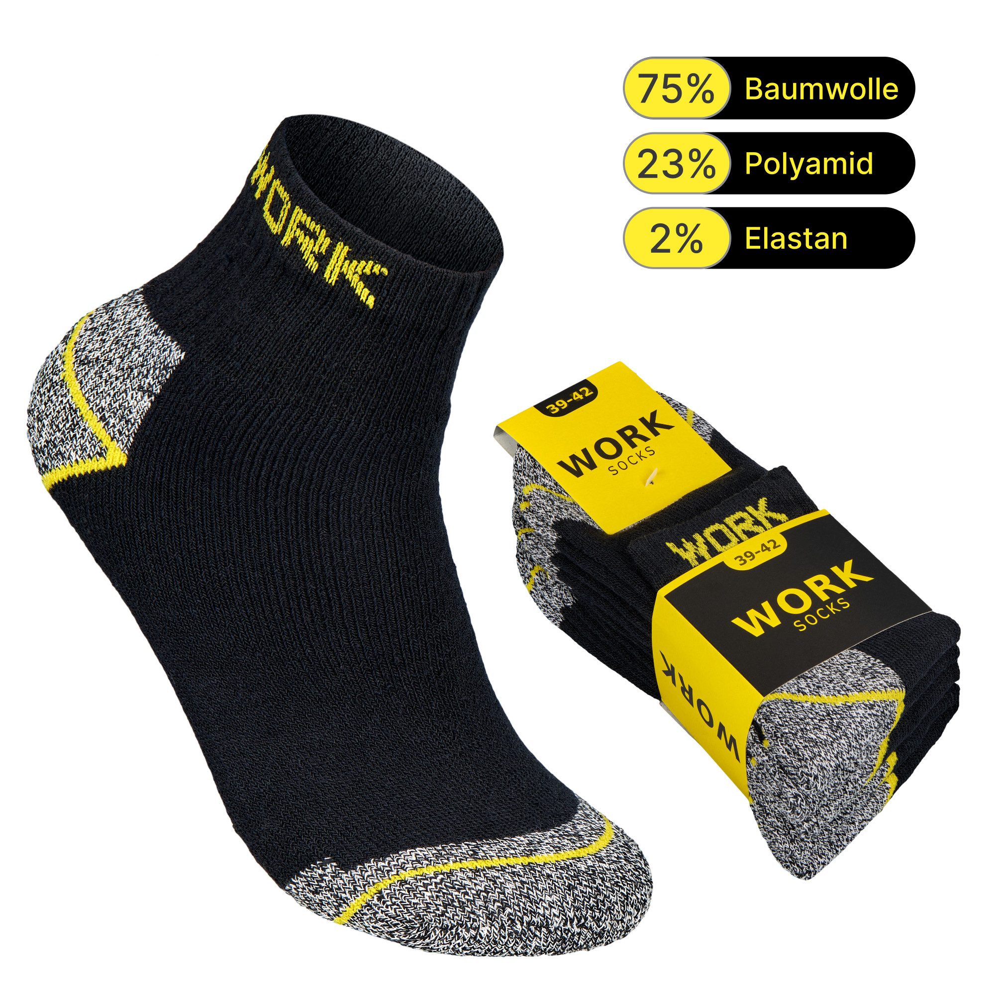 Arbeitssocken Herren Arbeitssocken (5,10 oder 20 Paar) WORK Socken Baumwolle