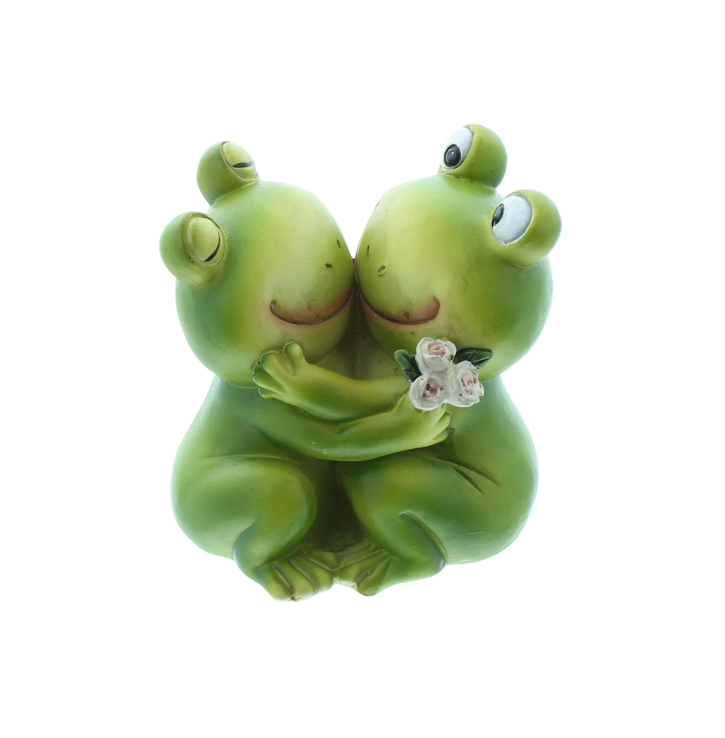 Dekofigur Froschpaar "Küsschen"