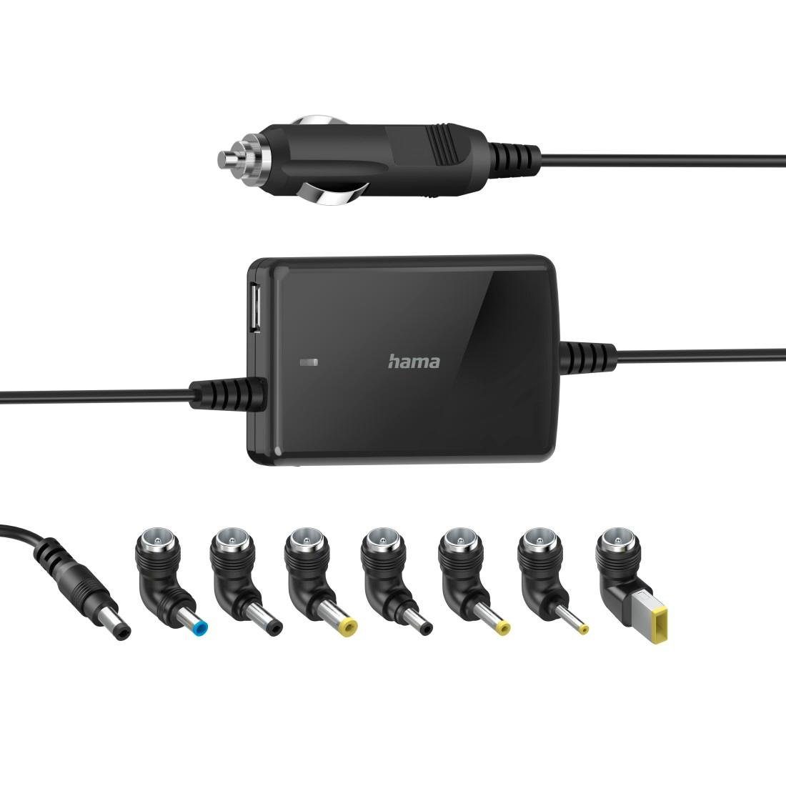Hama Uni-Kfz-Notebook-Netzteil "Slim & Light", 15-19V/70W 8 Notebookstecker Notebook-Netzteil