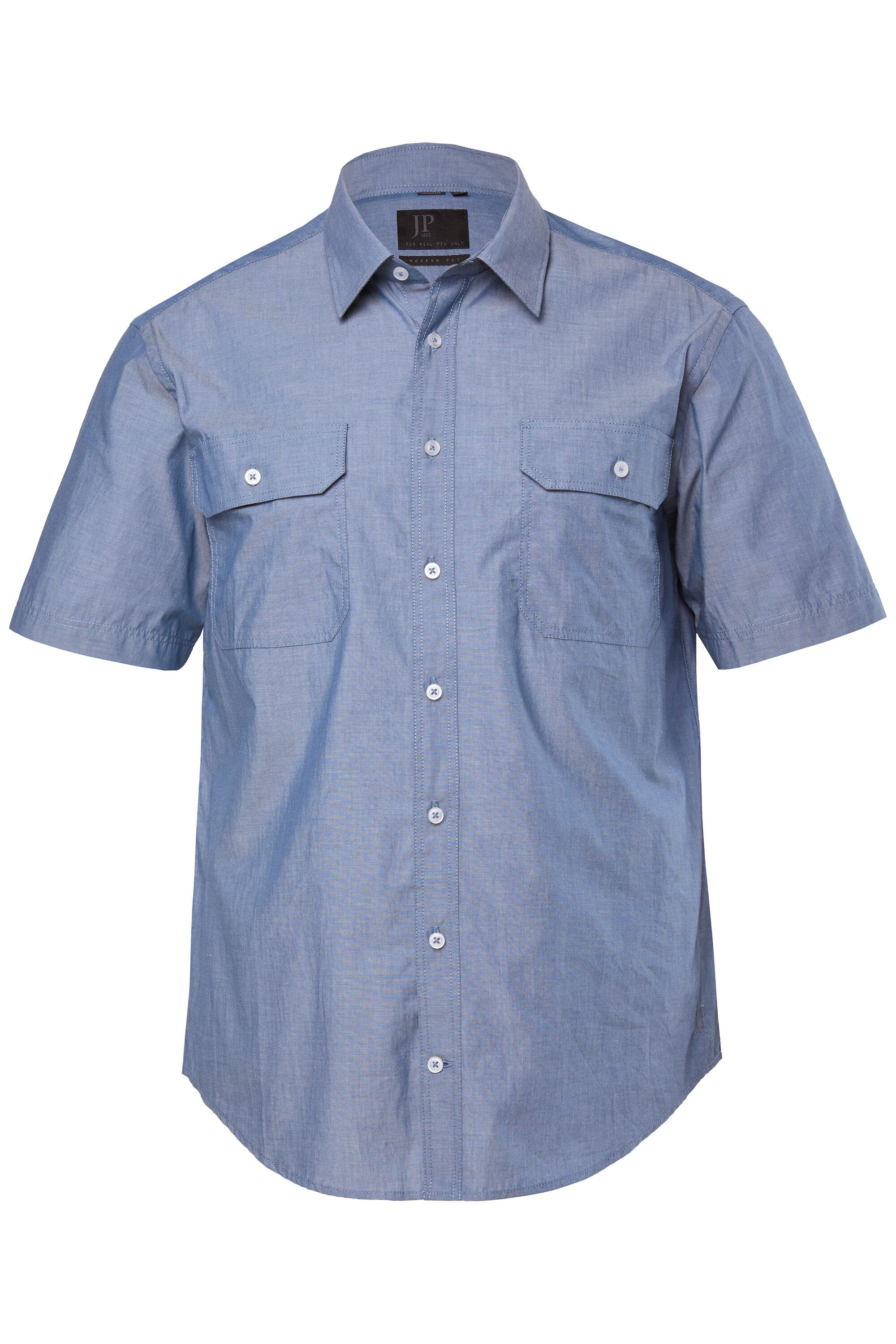JP1880 Kurzarmhemd Chambray-Hemd Halbarm Kentkragen 2 Taschen