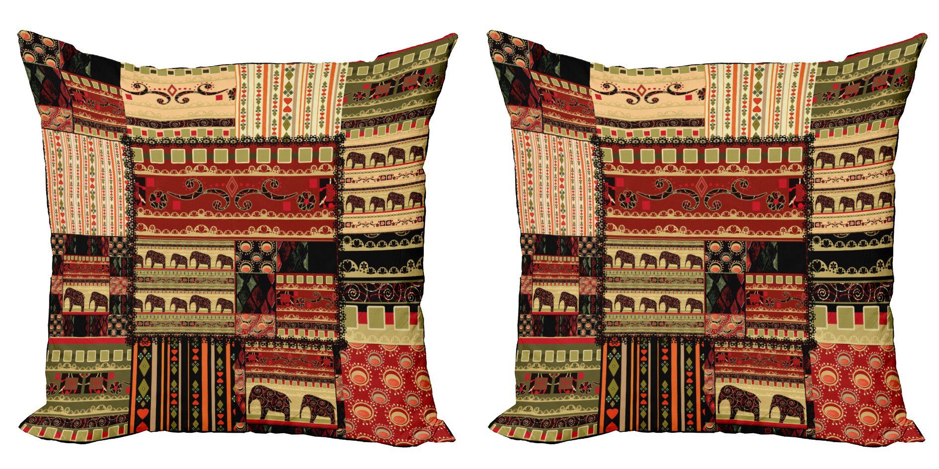 Abakuhaus Подушкиbezüge Modern Accent Doppelseitiger Digitaldruck, (2 Stück), afrikanisch Patchwork Stil Asiatische
