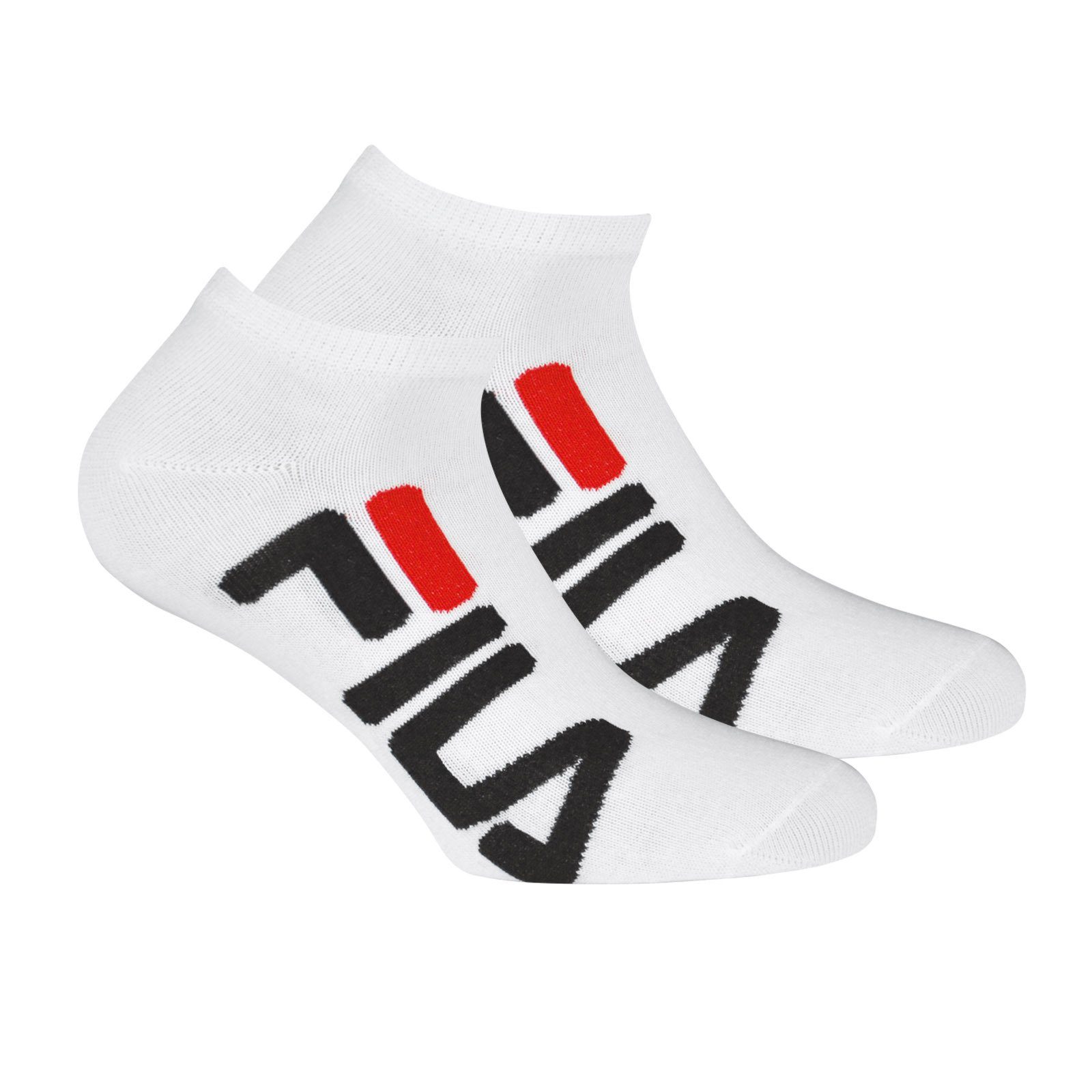 Fila Sneakersocken Unisex, 2 Paar Socken - Invisible Sneakers, Logo Weiß