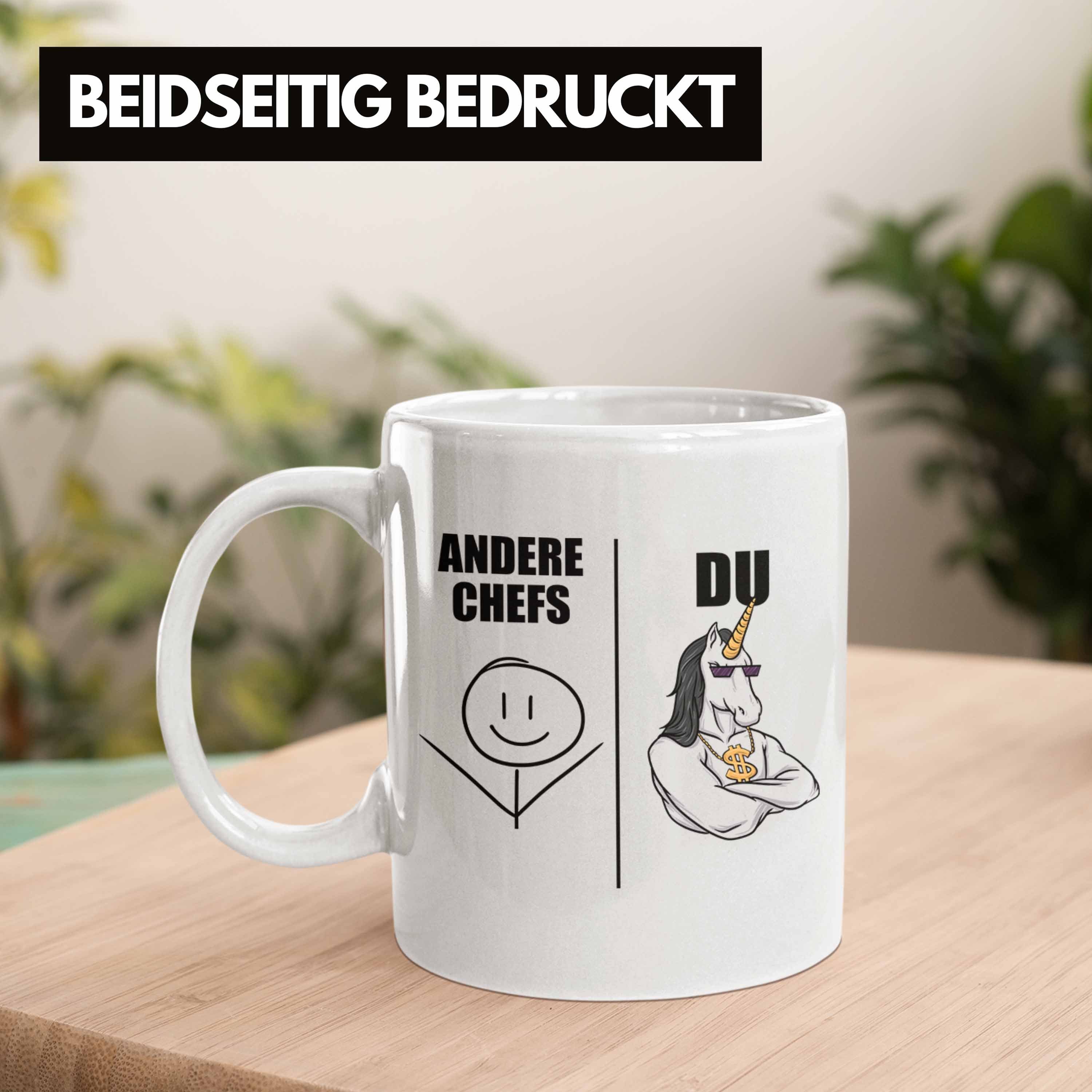 Weihnachtsgeschenk Chef Spruch Chef Kaffeebecher Weiss Geschenke Trendation Tasse Bester Trendation mit Lustig für Tasse -