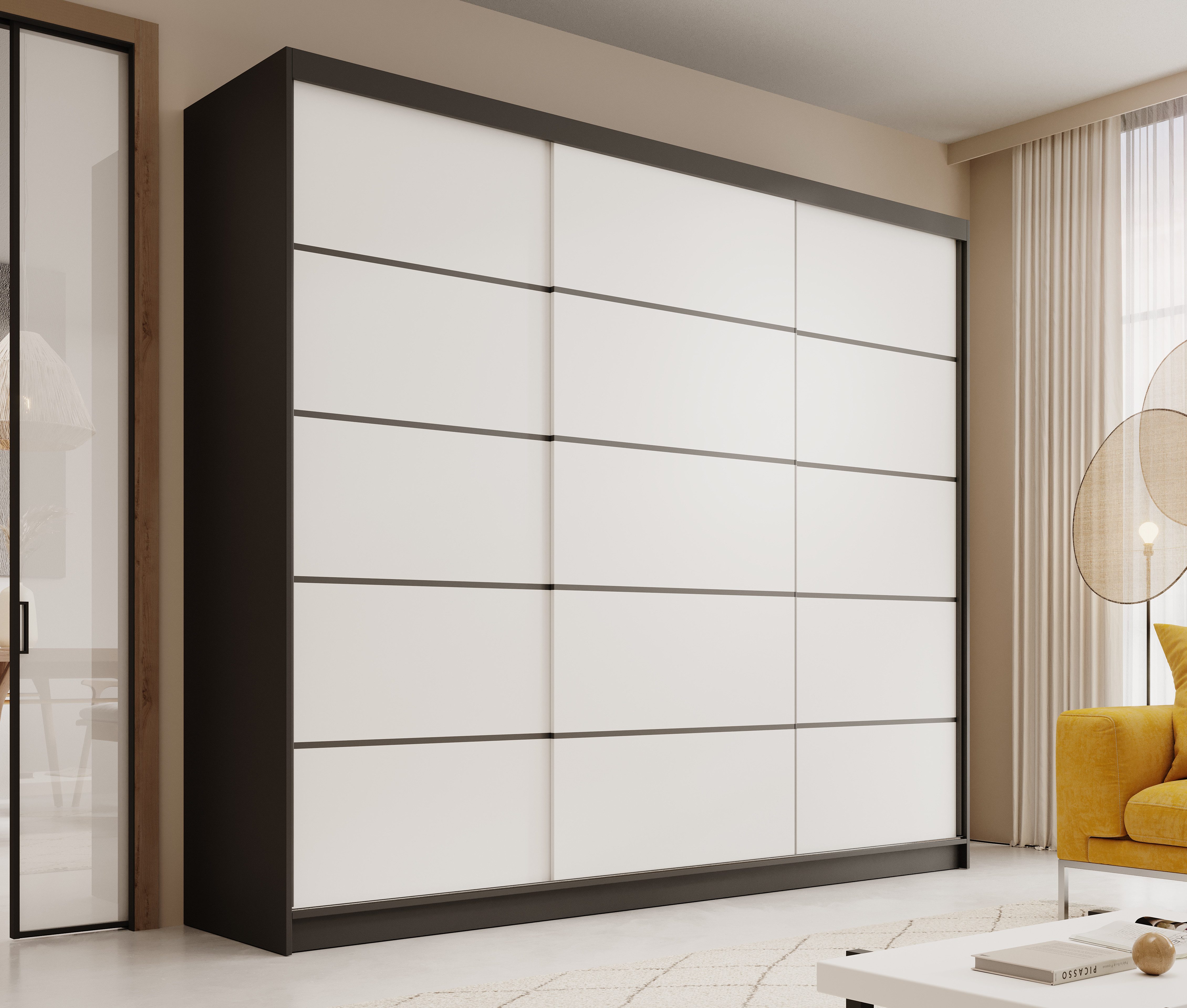 MOEBLO Schiebetürenschrank Velora 250 (Moderner Kleiderschrank mit 3 Schieb günstig online kaufen