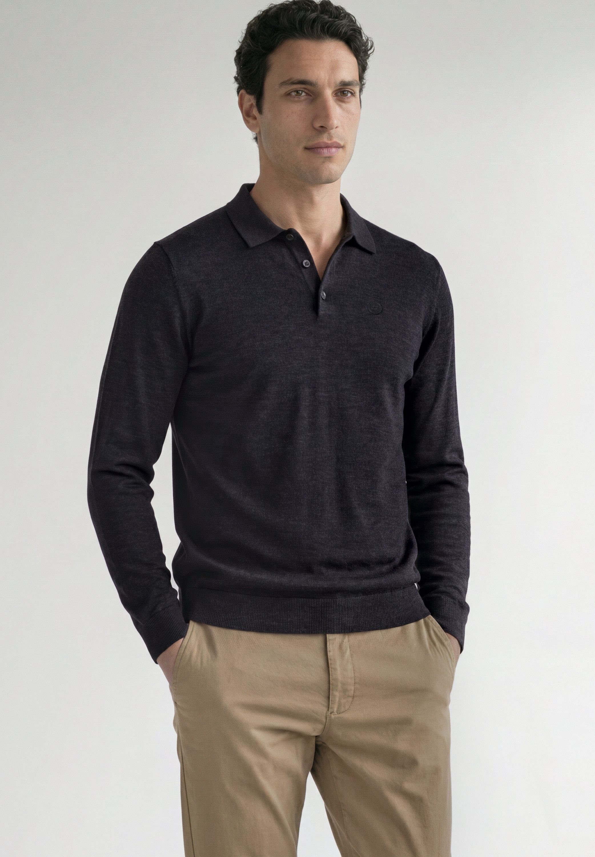 STREET ONE MEN Strickpullover mit Mouliné Garn