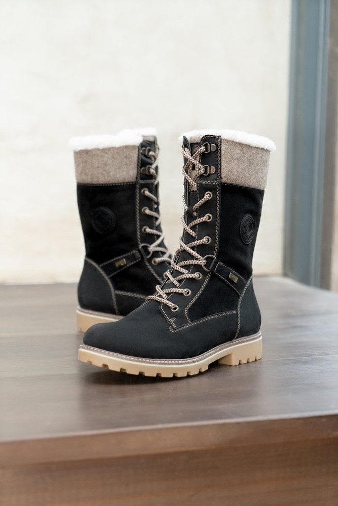 Remonte Winterstiefel Schnürboots, Stiefelette mit wasserabweisender Tex-Ausstattung