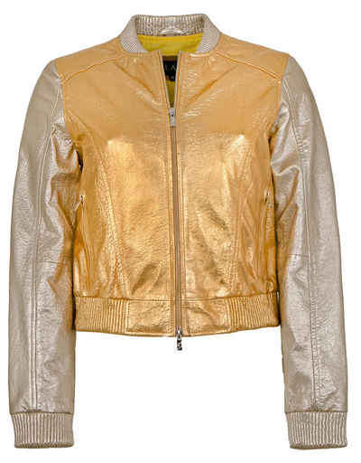 Jilani Lederjacke Branka Jilani - Damen Echtleder Lederjacke Blouson Lammleder light gold