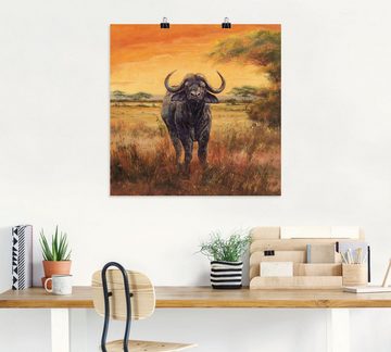 Artland Wandbild Büffel, Wildtiere (1 St), als Poster, Wandaufkleber in verschied. Größen