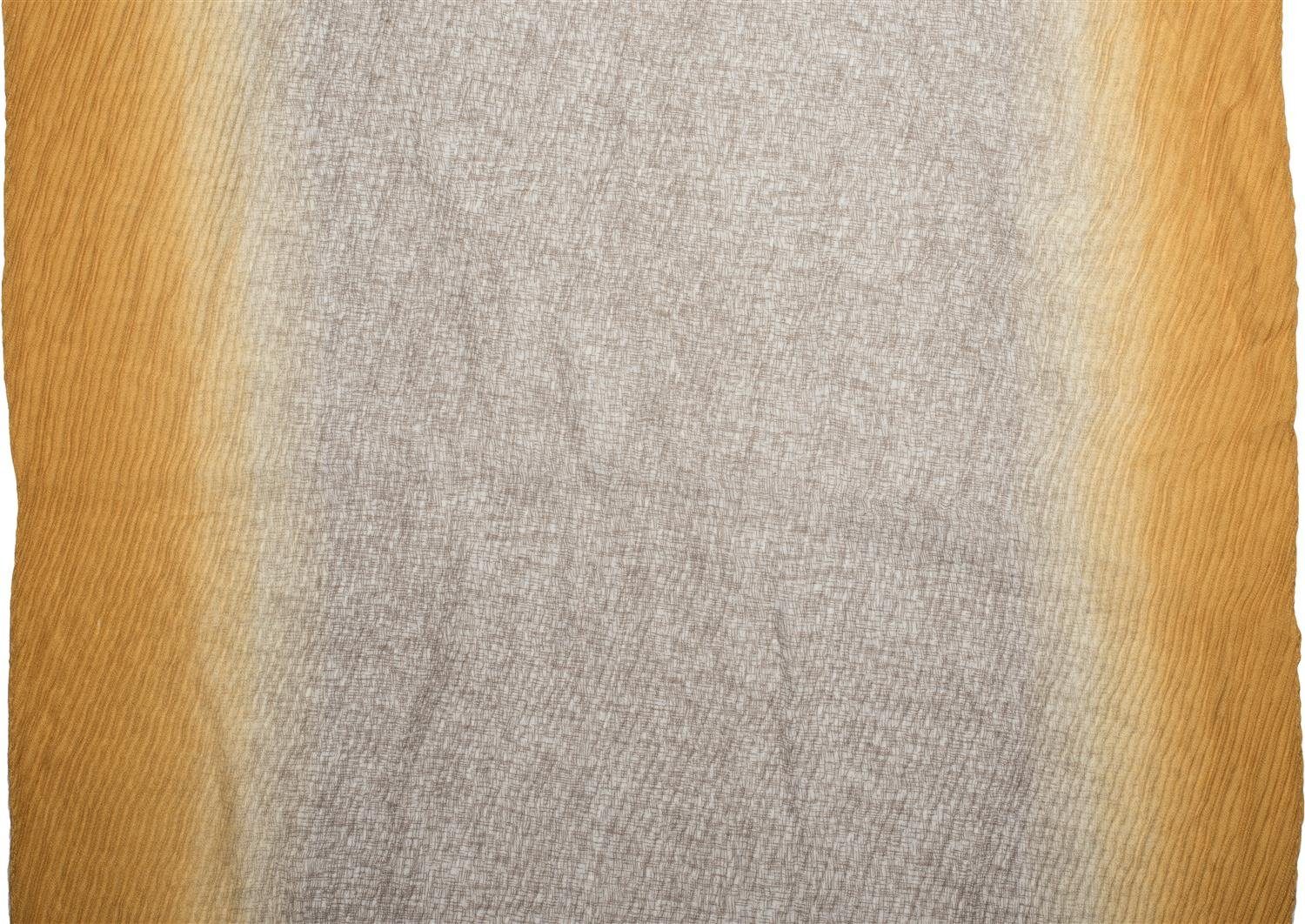 (1-St), Muster Modeschal, Farbverlauf Gitter Plissierter Schal Senf mit styleBREAKER