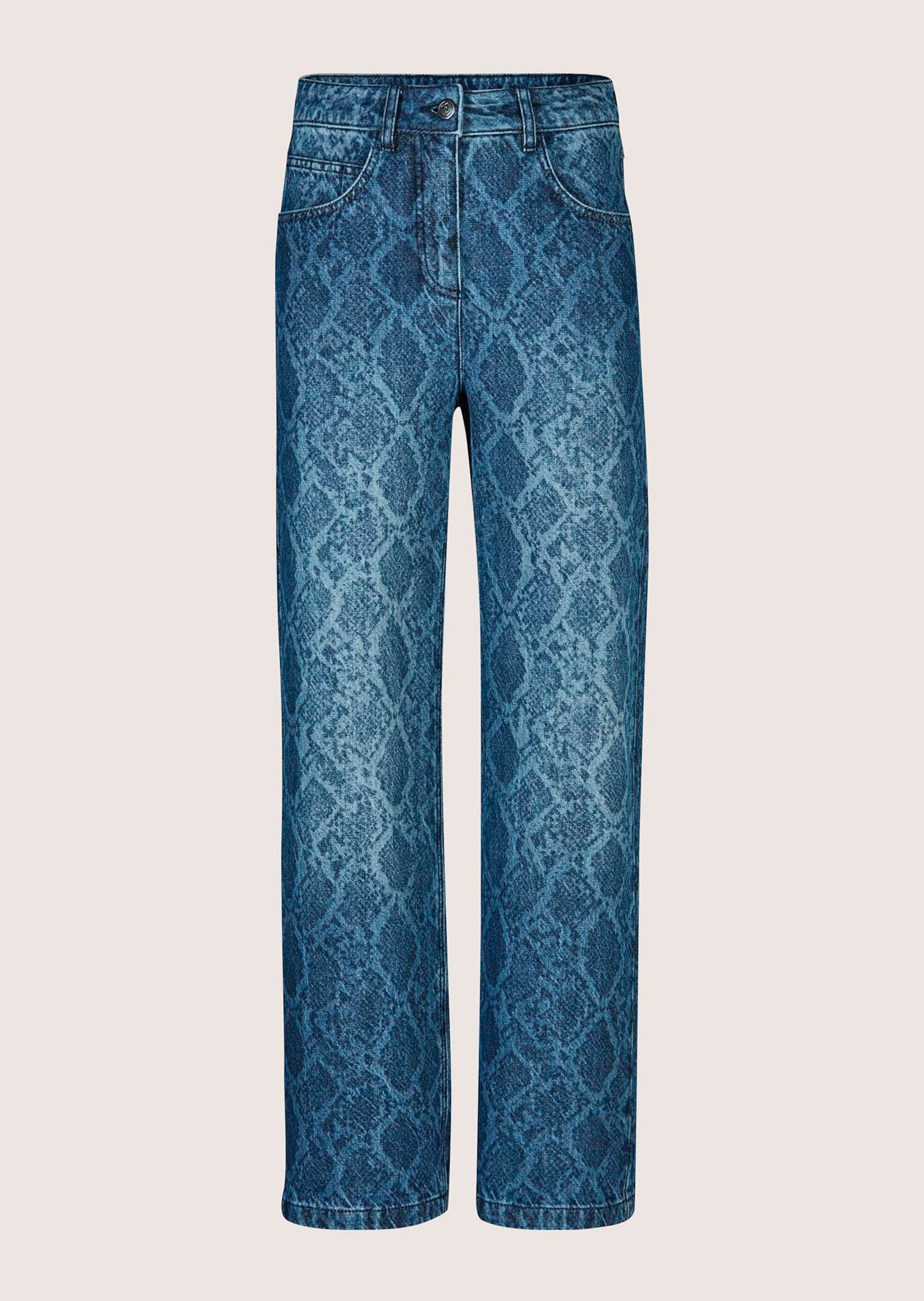 MADELEINE Gerade Jeans Kurzgröße: Culotte-Jeans mit Ornament-Print Weit geschnittene Denim mit einzigartigem Druck, hoher Bund