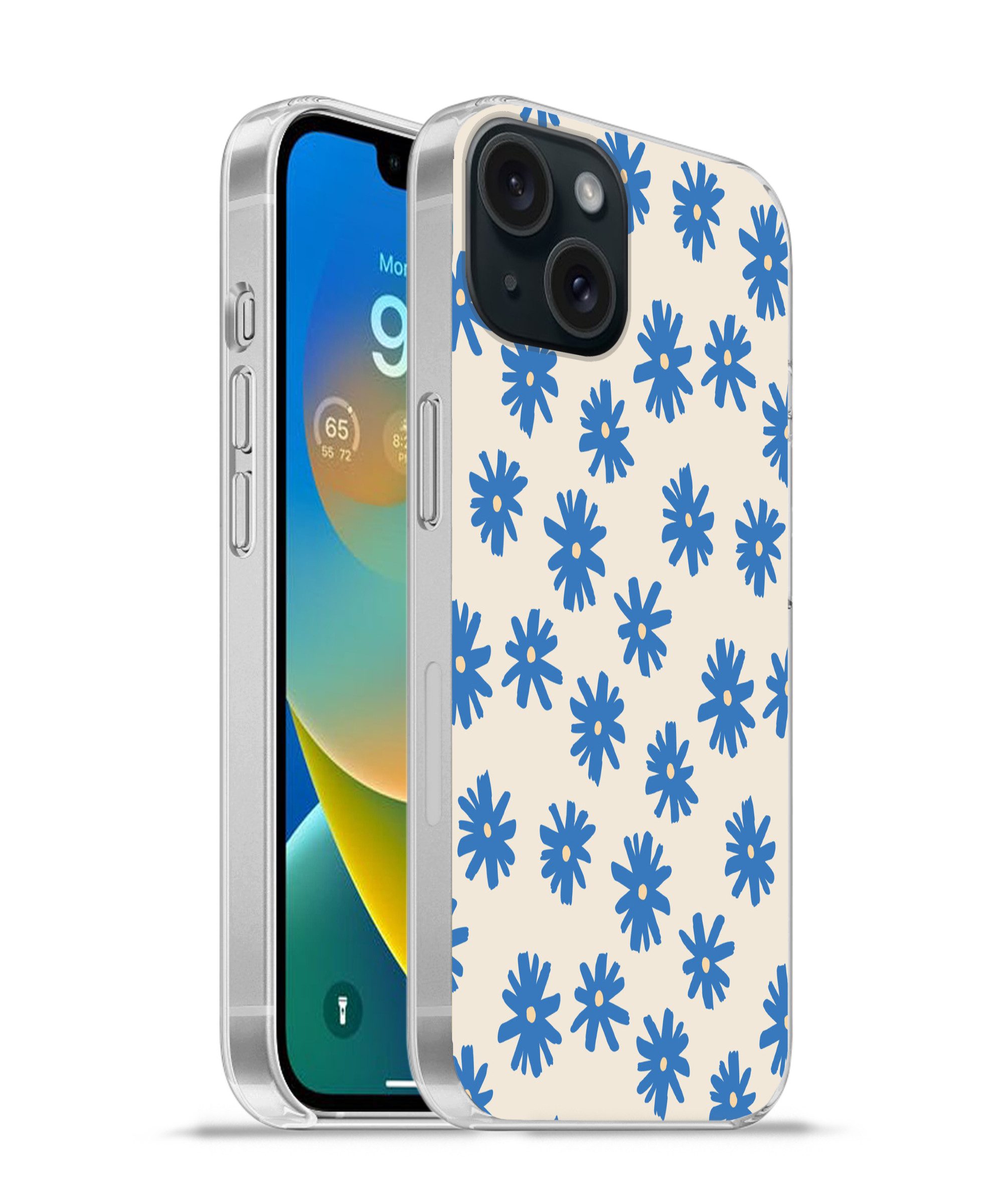 MuchoWow Handyhülle für Apple iPhone 15 Blume - Muster - Minimalismus, Smartphone-Bumper, Print, Handy Schutzhülle Dünn