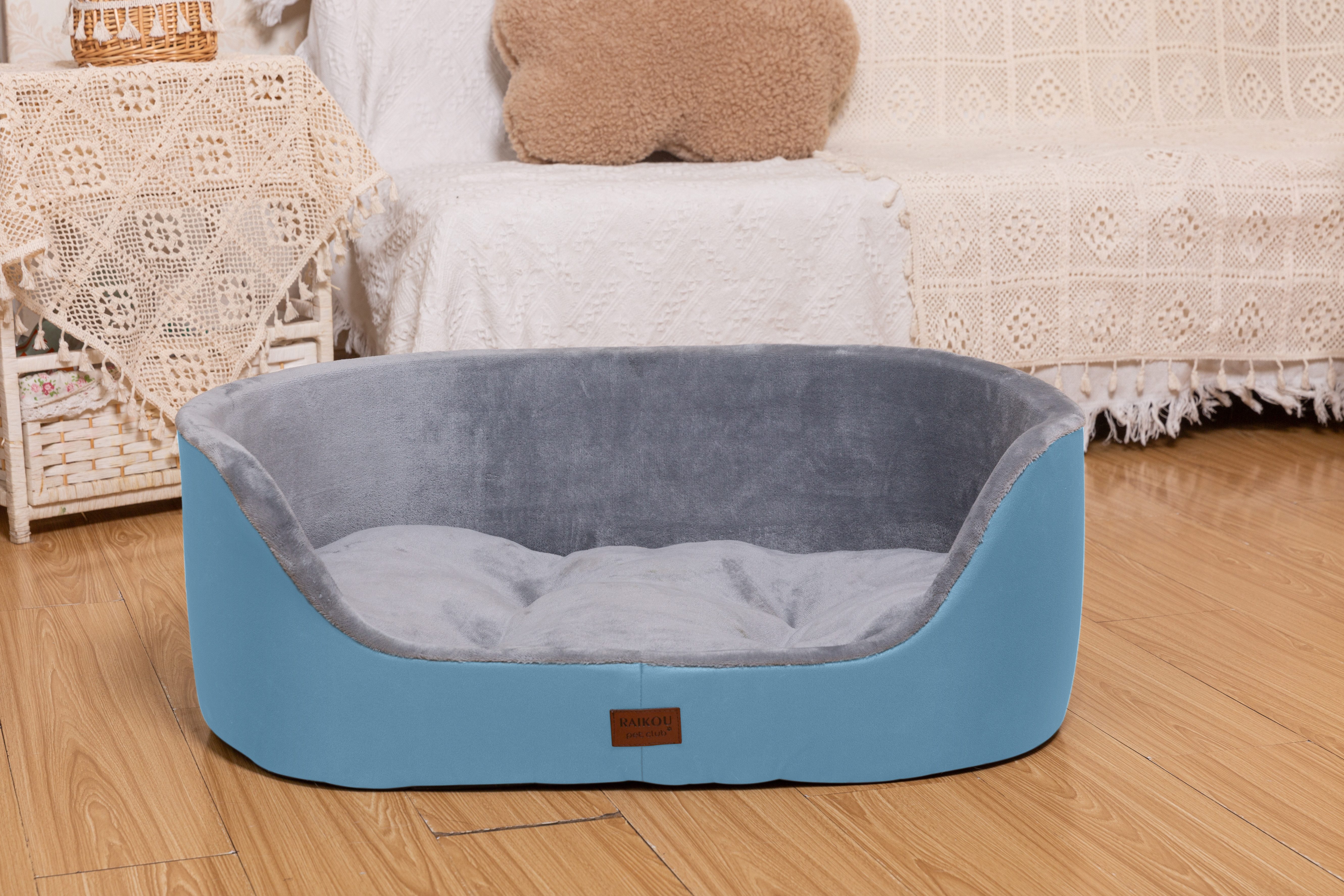 M-Diamant Tierbett Orthopädisches Hundebett Komfortables Hundekissen Hundesofa mit Rand, Polyester, ideal als Kopfstütze – Bild 4 von 5