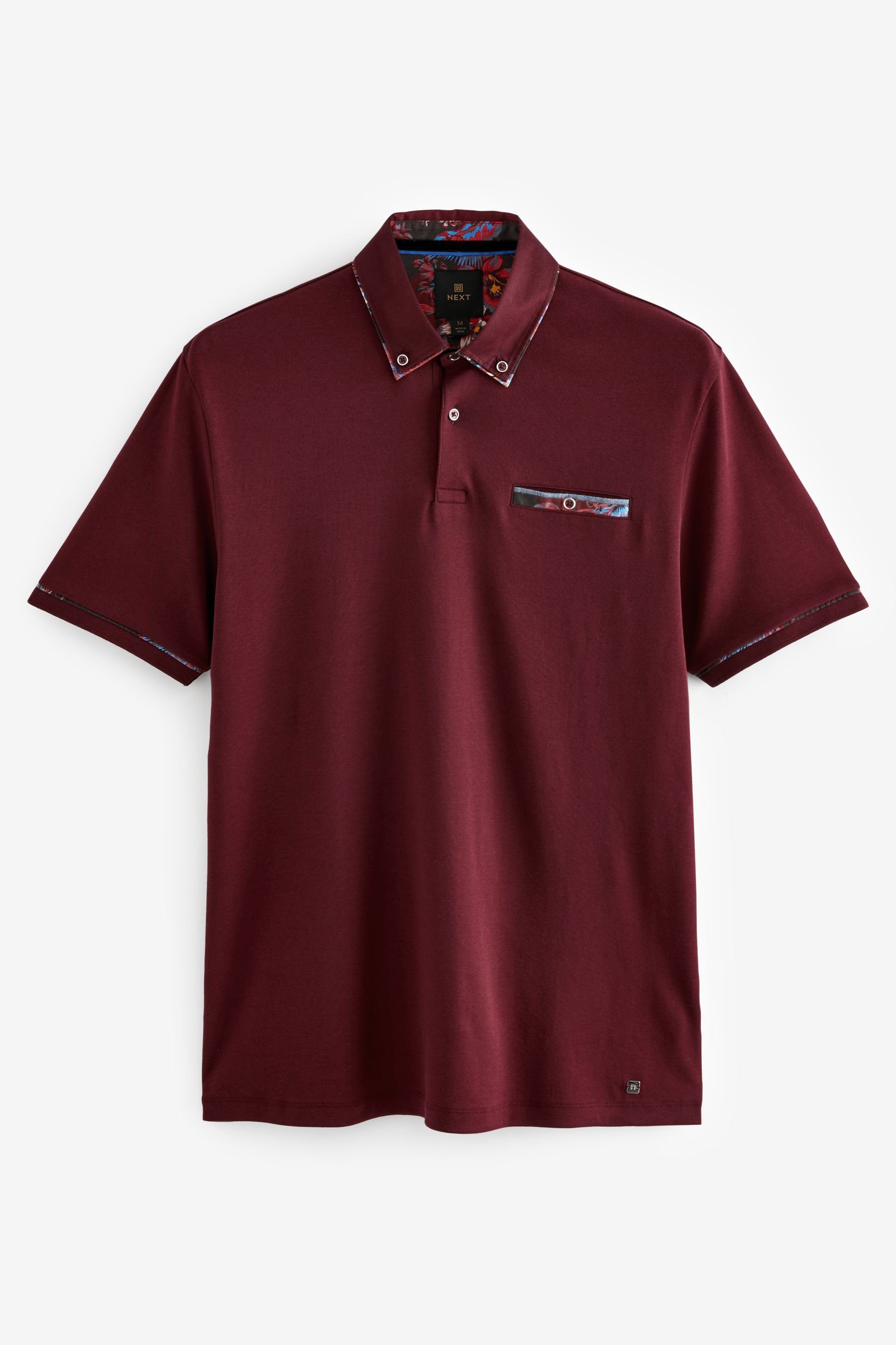 Next Poloshirt Polohemd mit elegantem Kragen (1-tlg) Burgundy Red