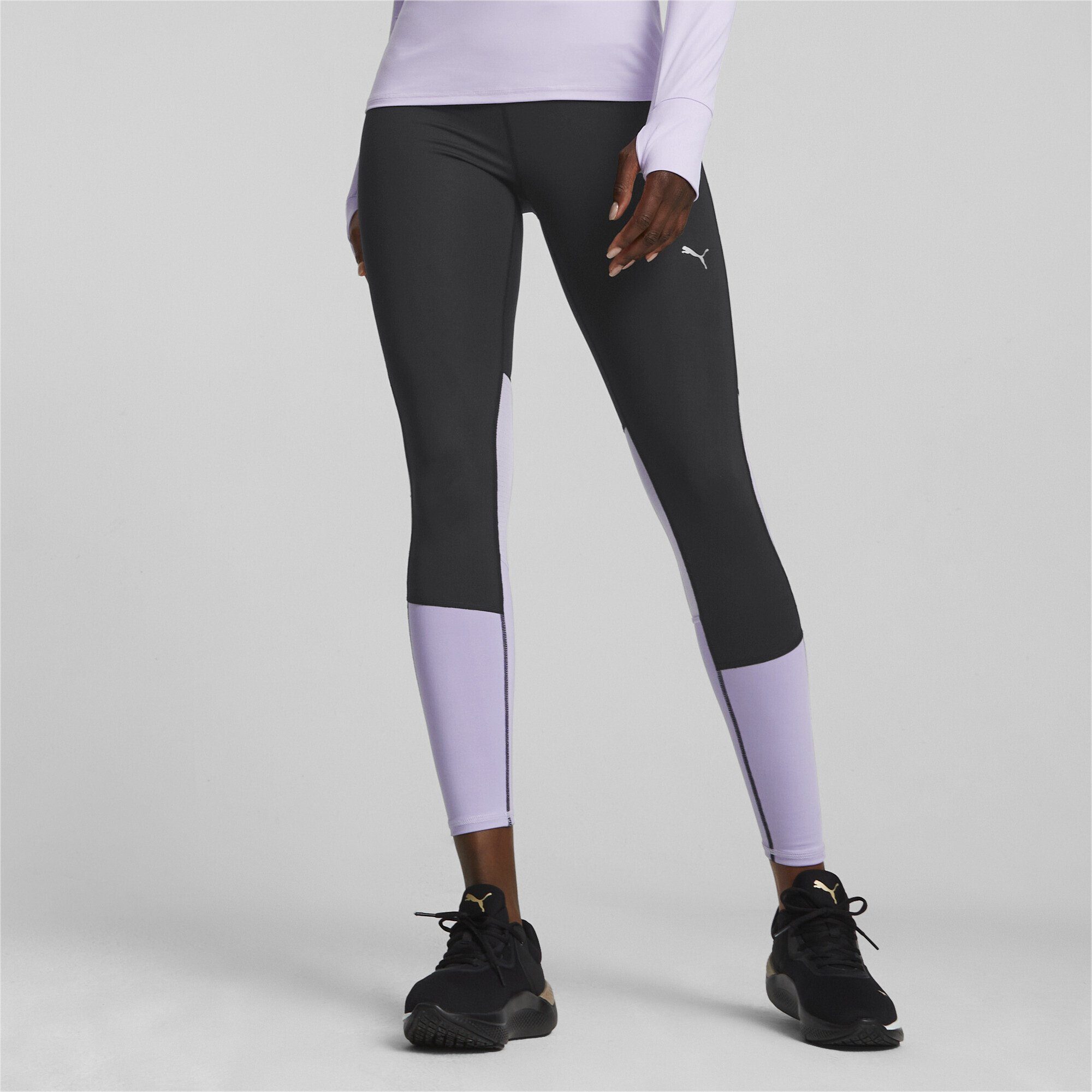 Damen Favourite Lauftights Run Violet Black Rise PUMA Regular Vivid Lauf-Leggings Long Purple