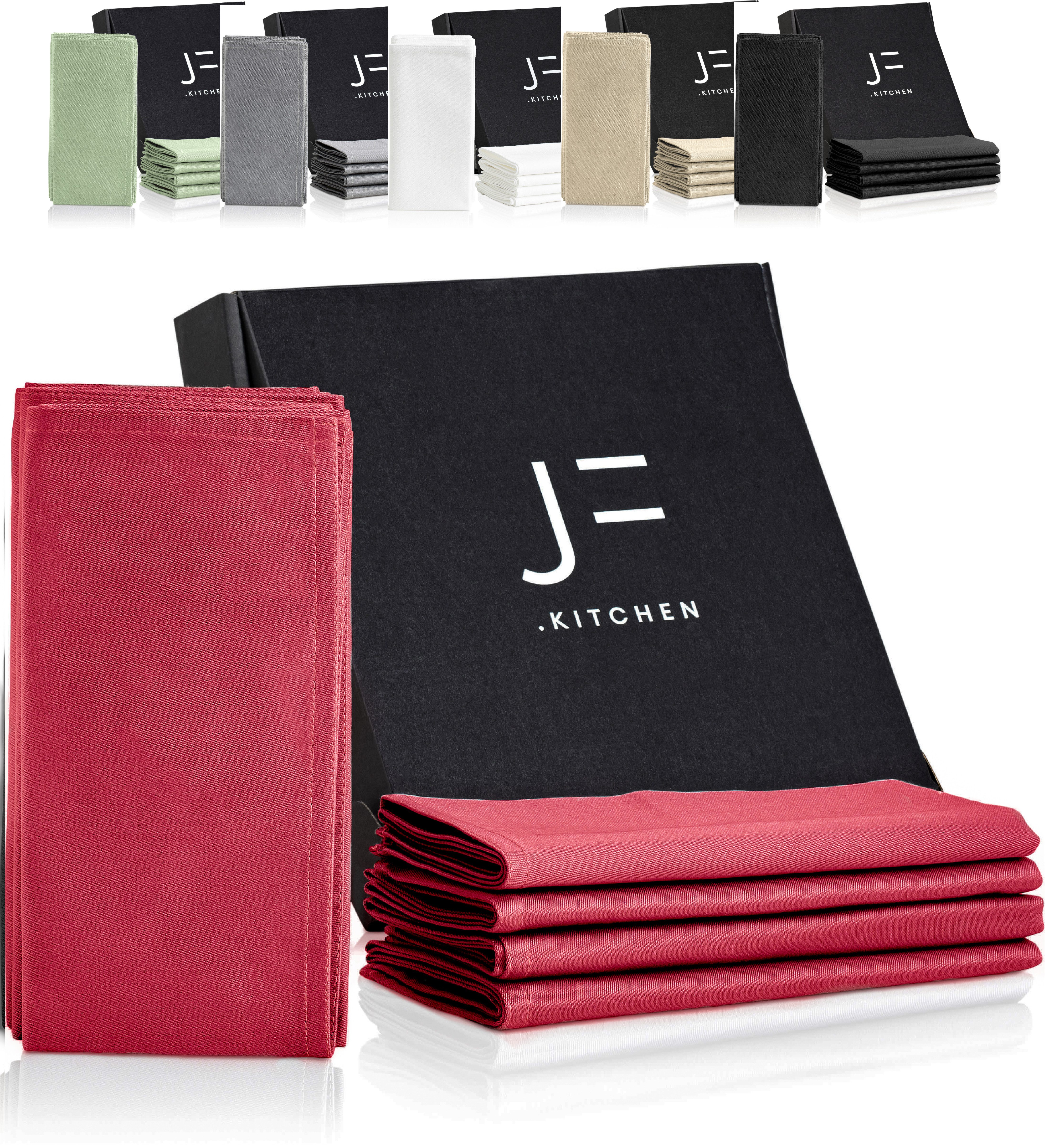 JF.kitchen Stoffserviette 12 Stoffservietten mit Faltanleitung aus extra hochwertiger Baumwolle, (12 St)