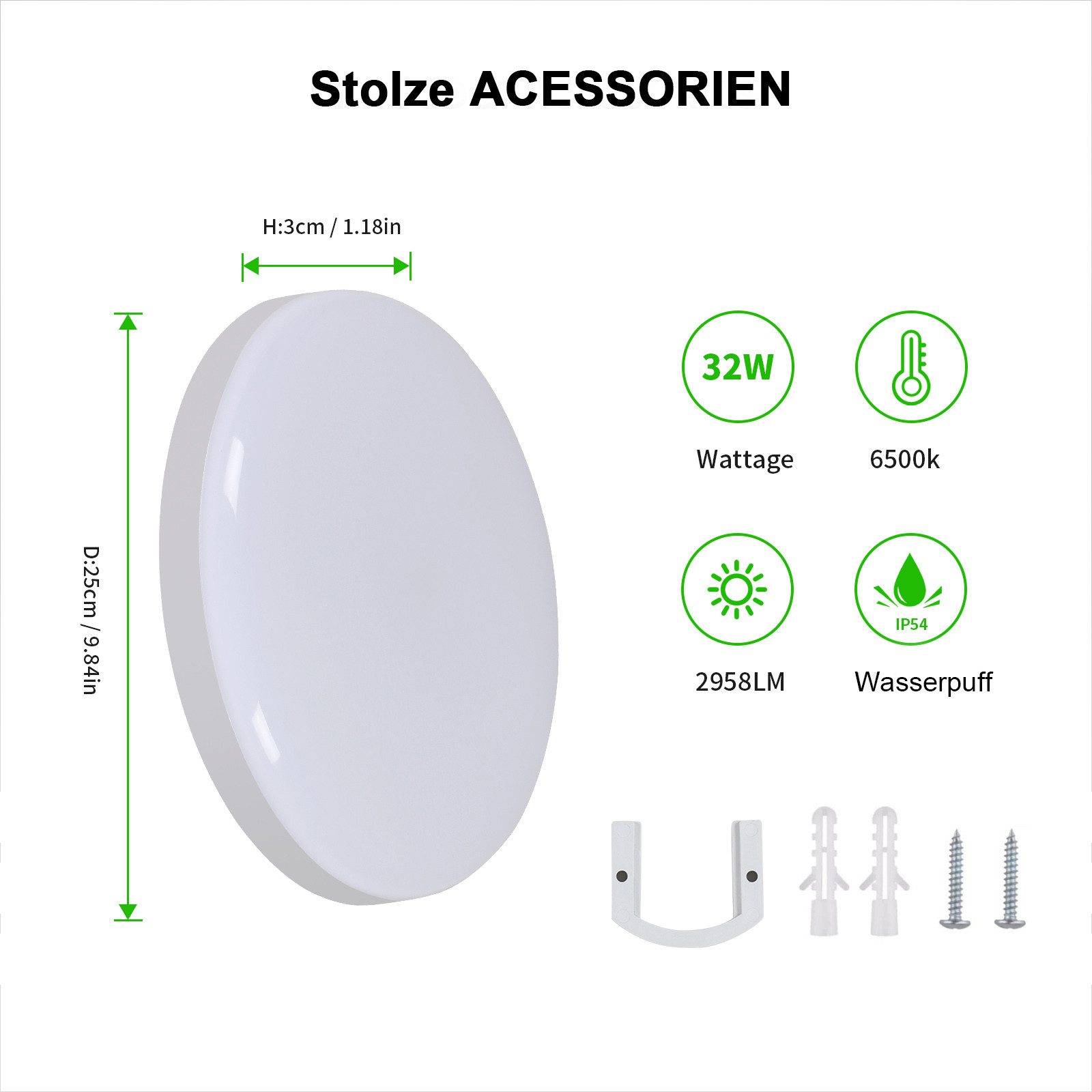 Goeco LED Deckenleuchte 32W Rundleuchte, IP54 günstig online kaufen