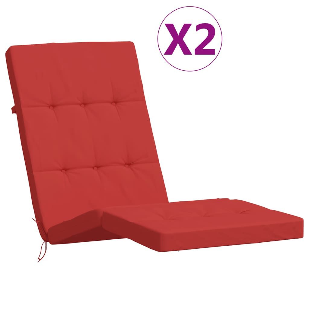 vidaXL Sitzauflage Liegestuhl-Auflagen 2 Stk. Rot günstig online kaufen