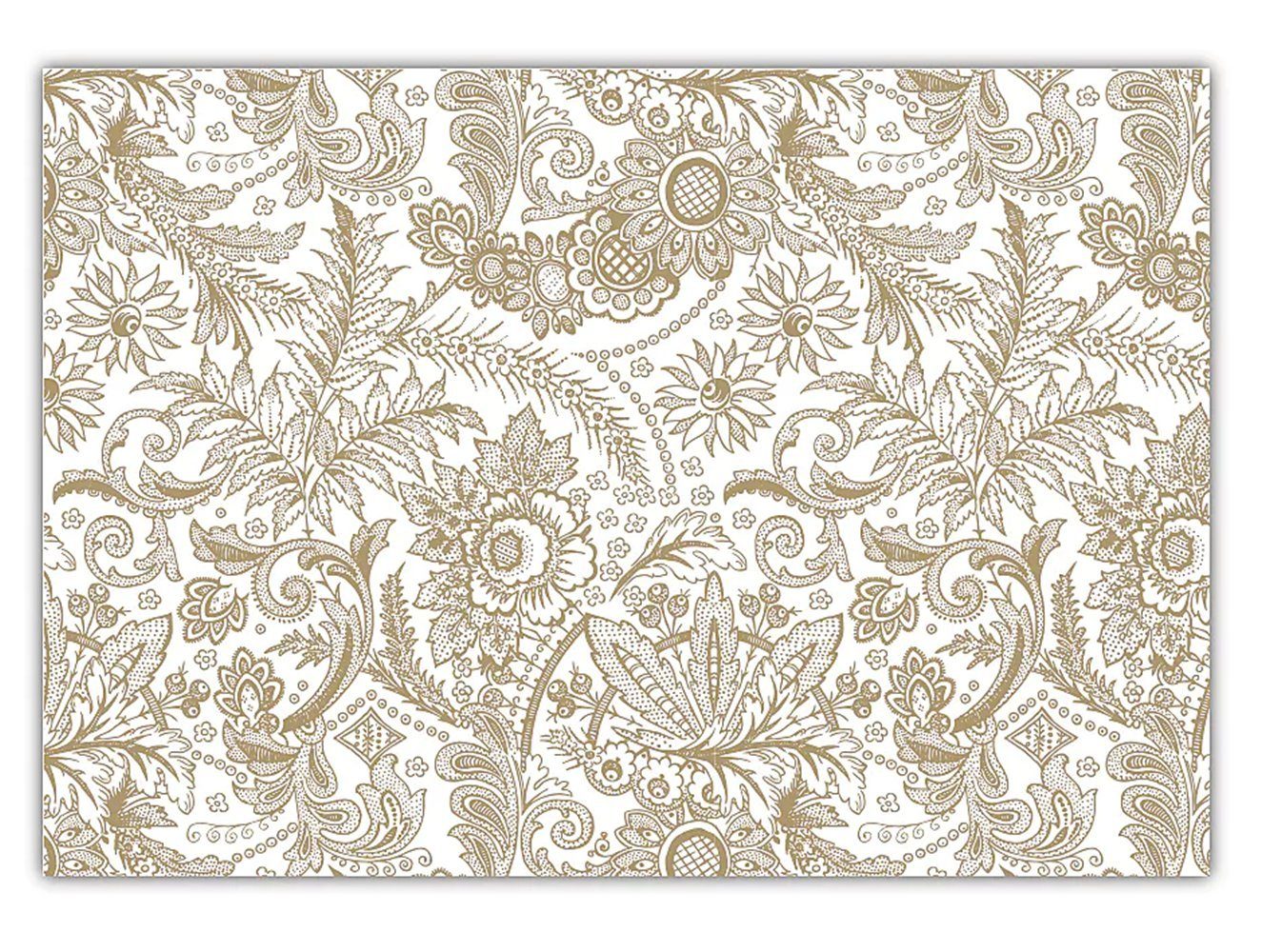 Platzset, AVA, Tischsets aus Papier 43x30cm Ornament Muster 50 Stück Weiß / Gold