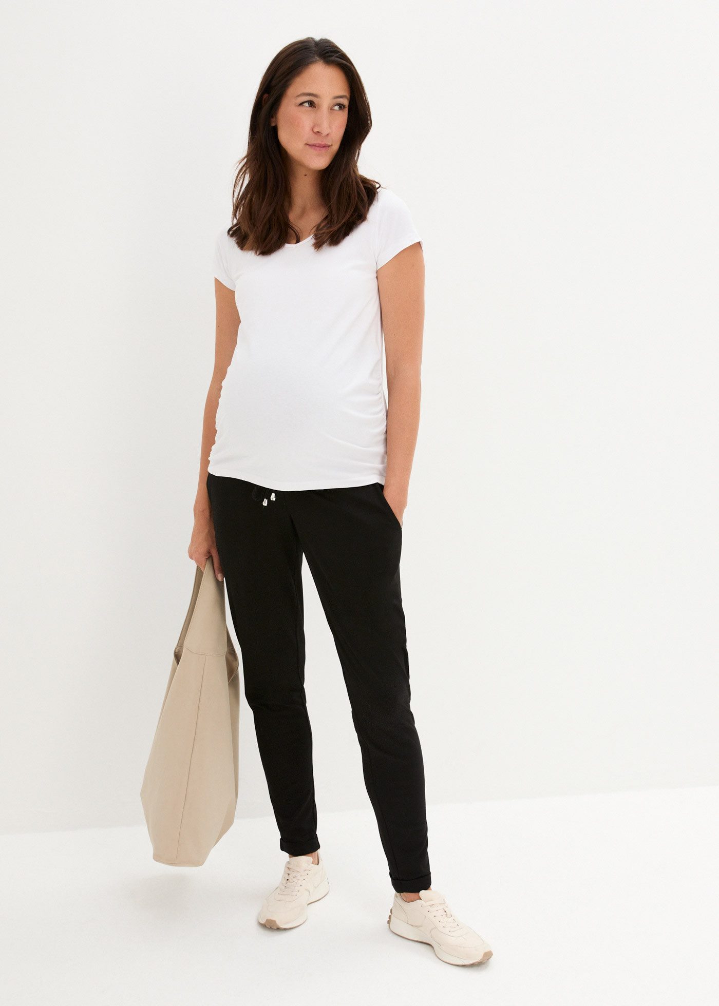 bonprix Umstandshose aus Viskose, Polyester und Elasthan, Regular Fit