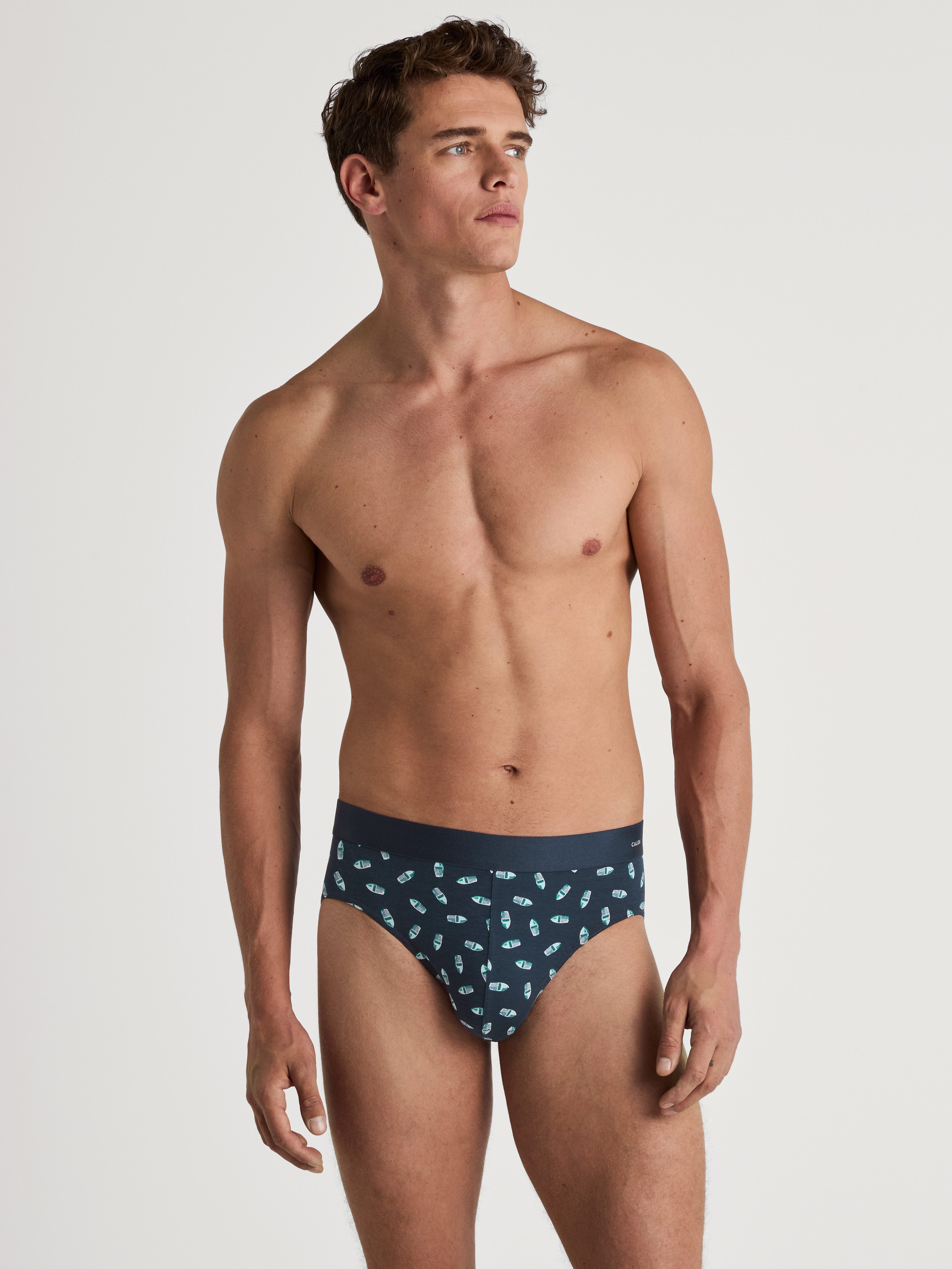 CALIDA Slip Cotton Code Design weicher Elastikbund, ohne Eingriff, gemustert